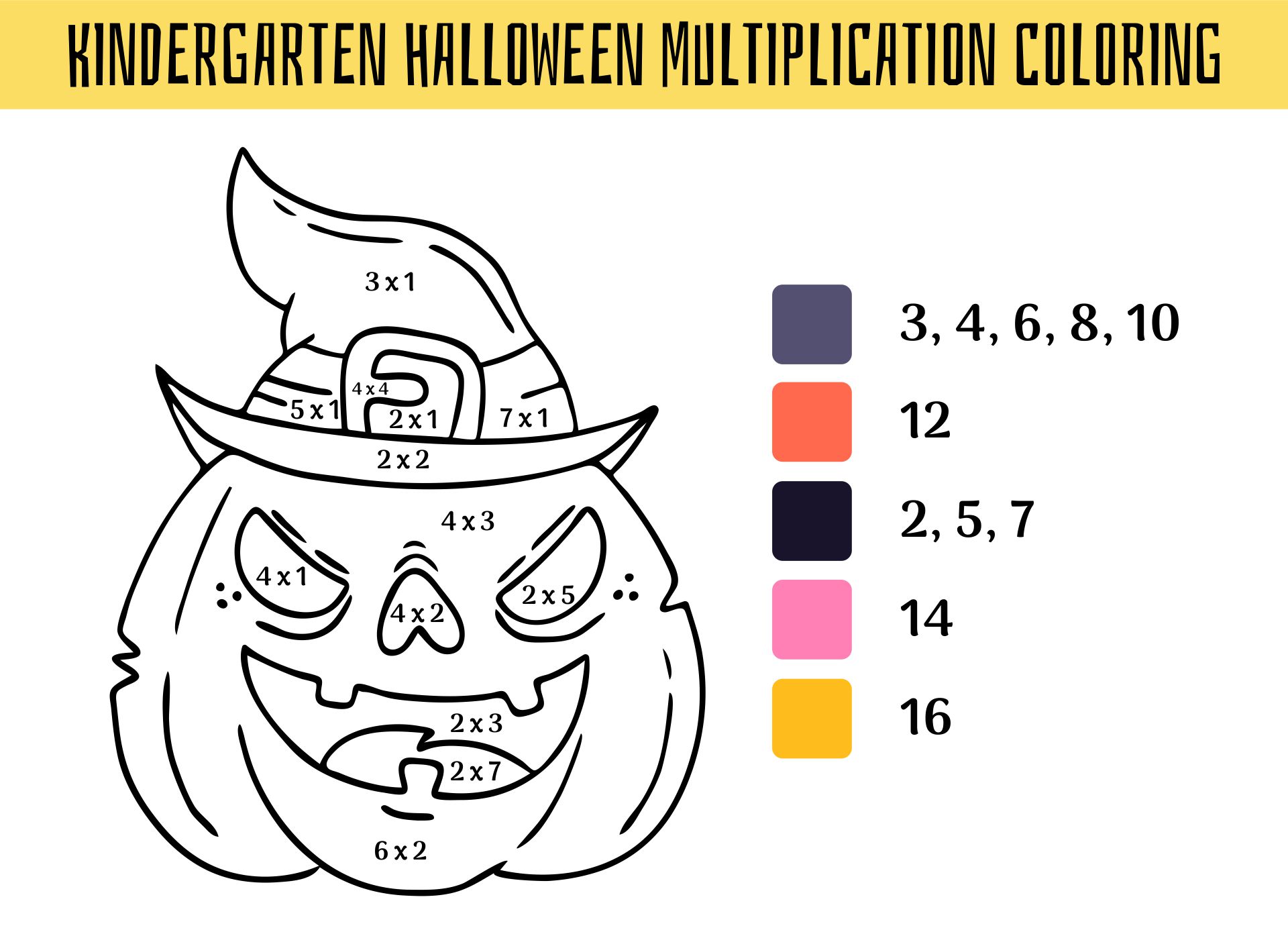 Printable Kindergarten Halloween Math Worksheets