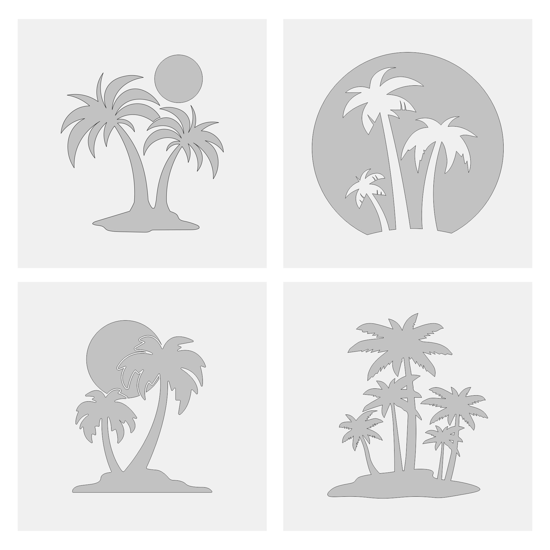 Printable Palm Tree And Island Pumpkin Stencil