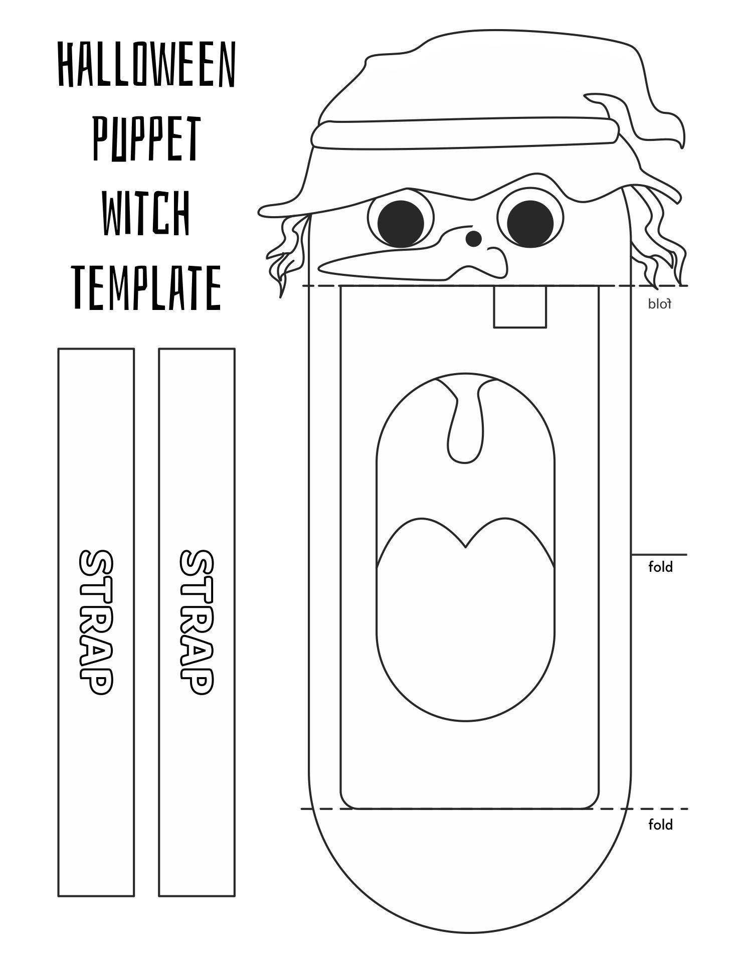 Printable Paper Witch Halloween Craft Template