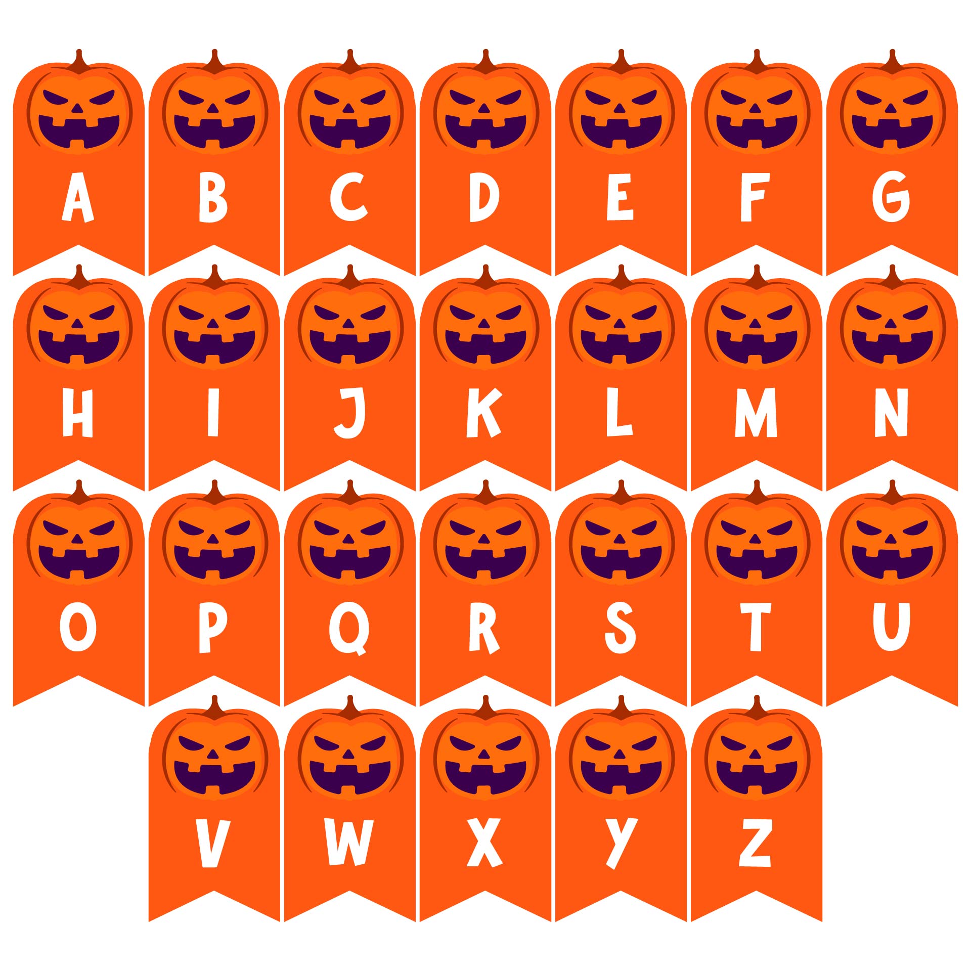 Printable Pumpkin Banner Decor A-Z
