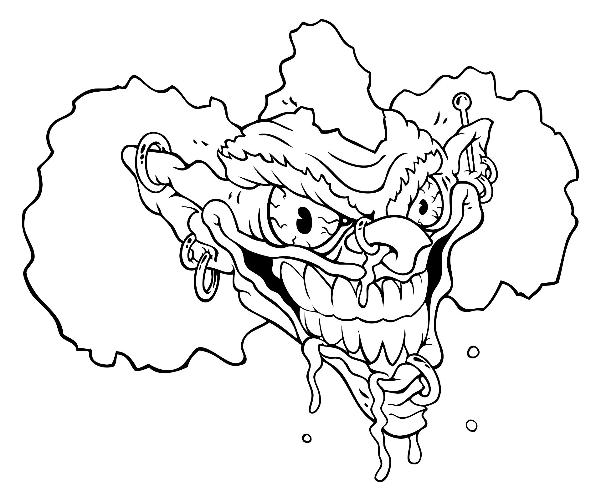 Printable Scary Clown Coloring Page For Adults