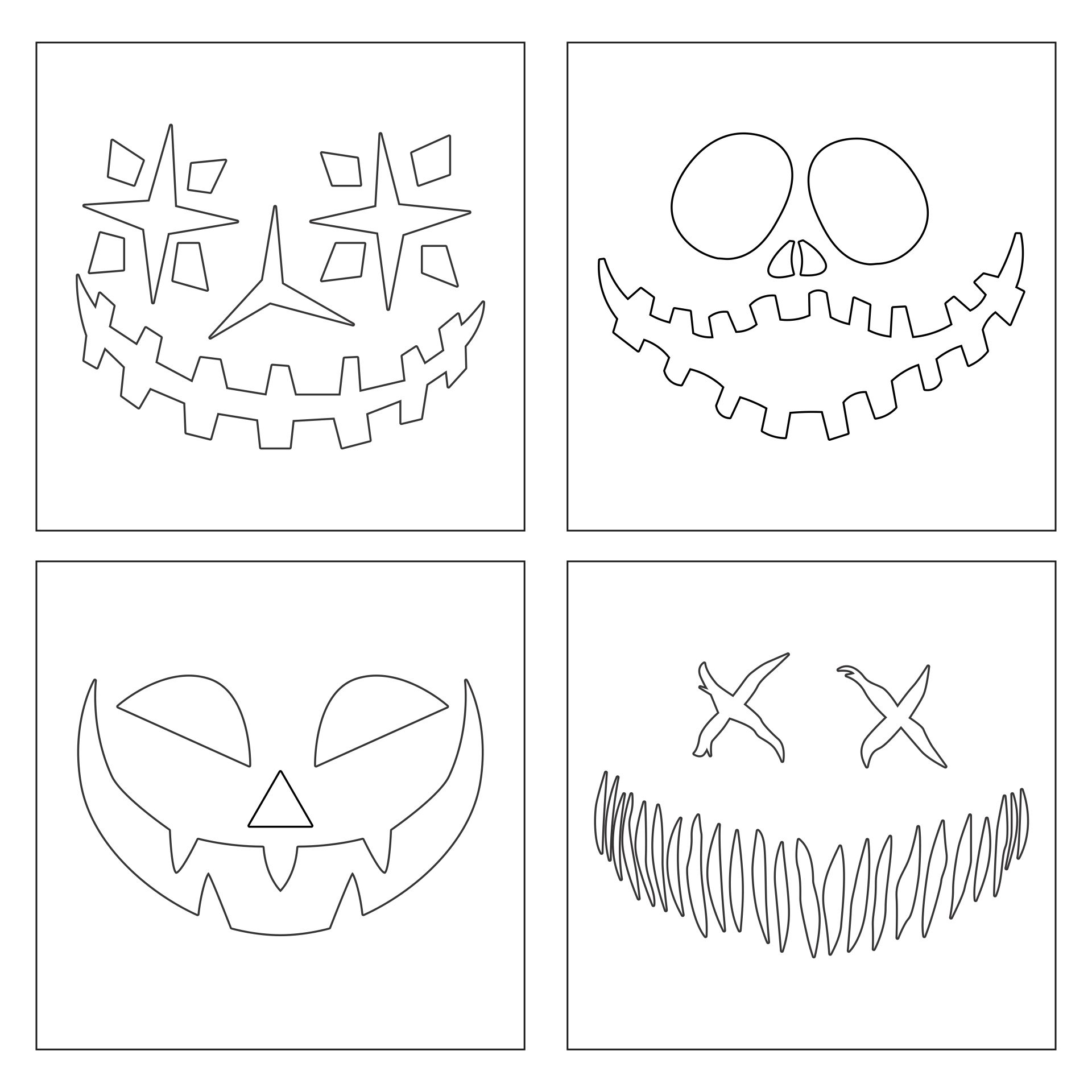 Printable Scary Halloween Pumpkin Carving Stencils Patterns