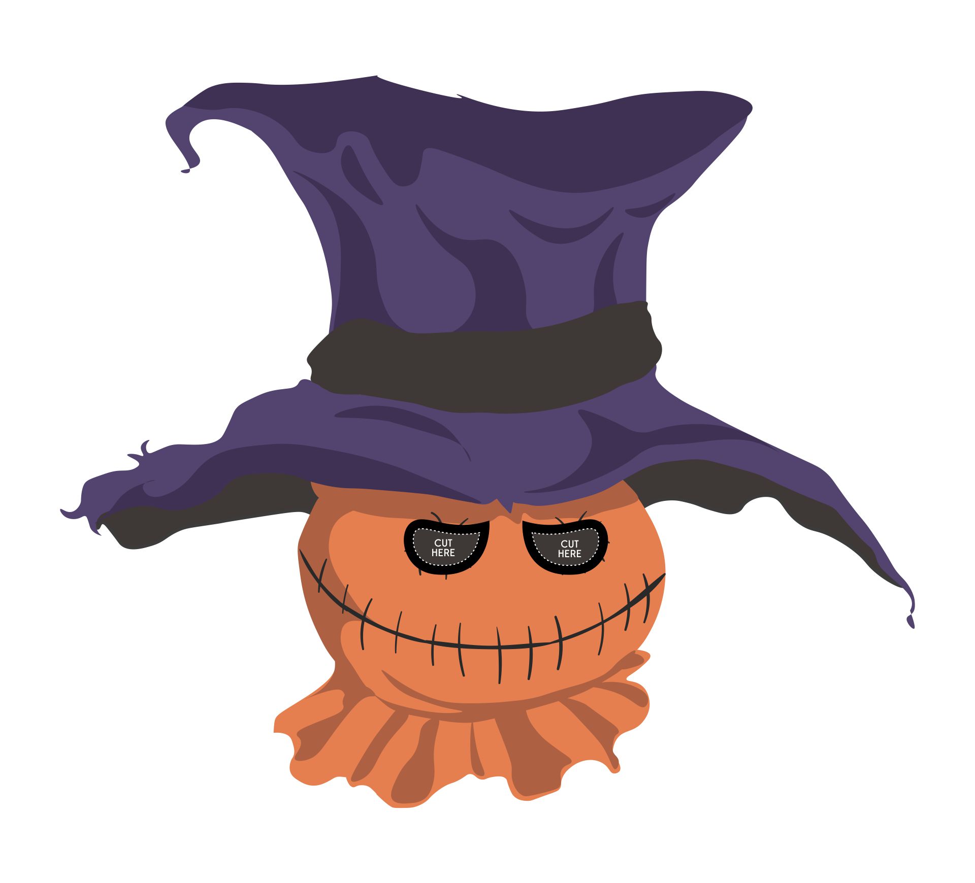 Printable Scary Halloween Scarecrow Mask