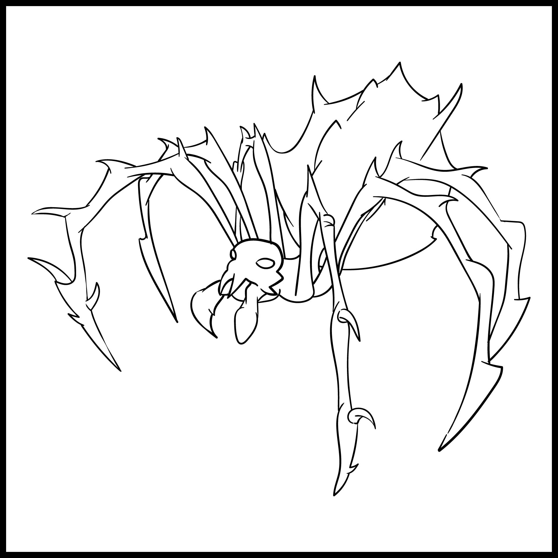 Printable Scary Spider Coloring Page