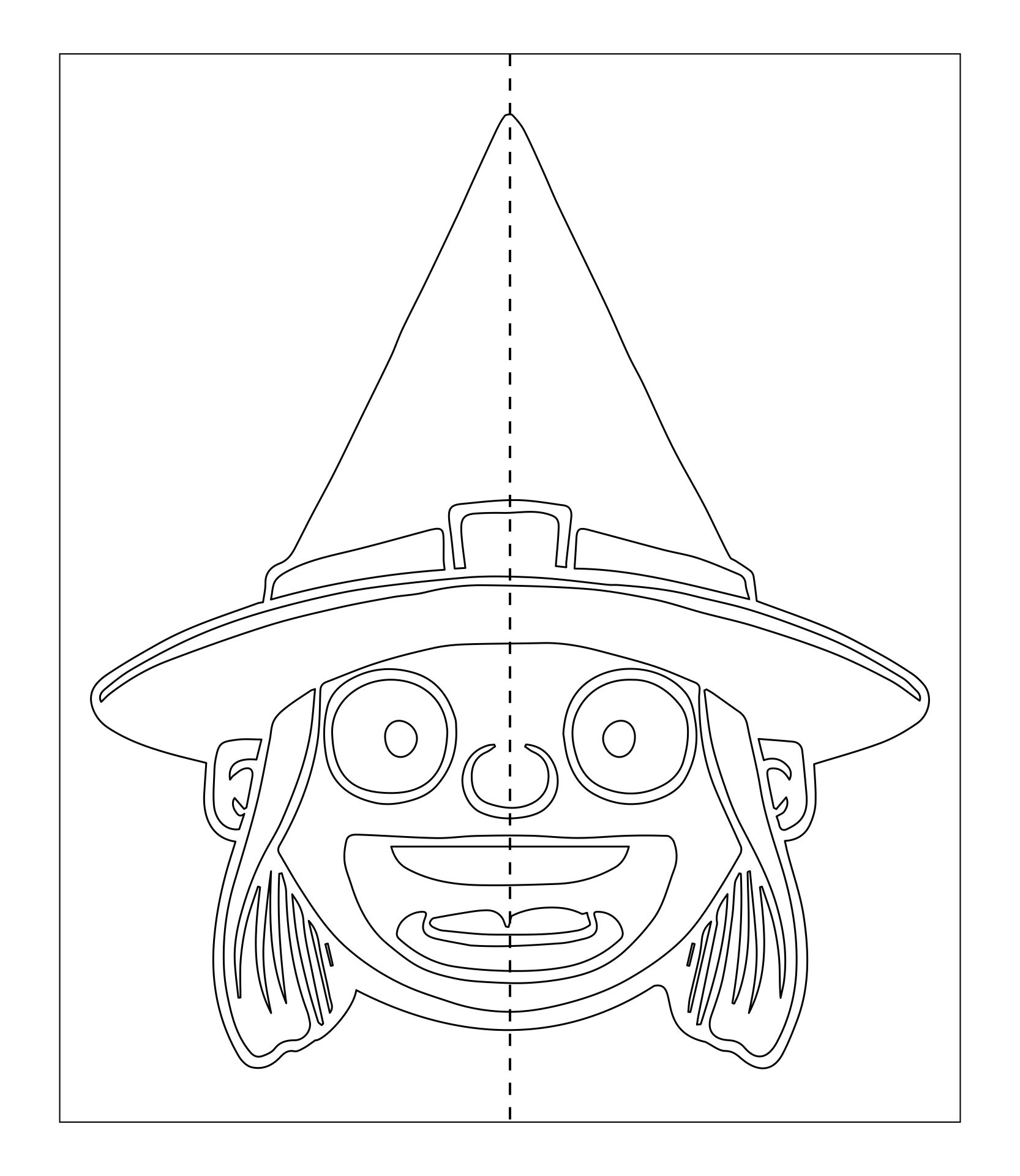 Printable Stand Up Witch Coloring Page