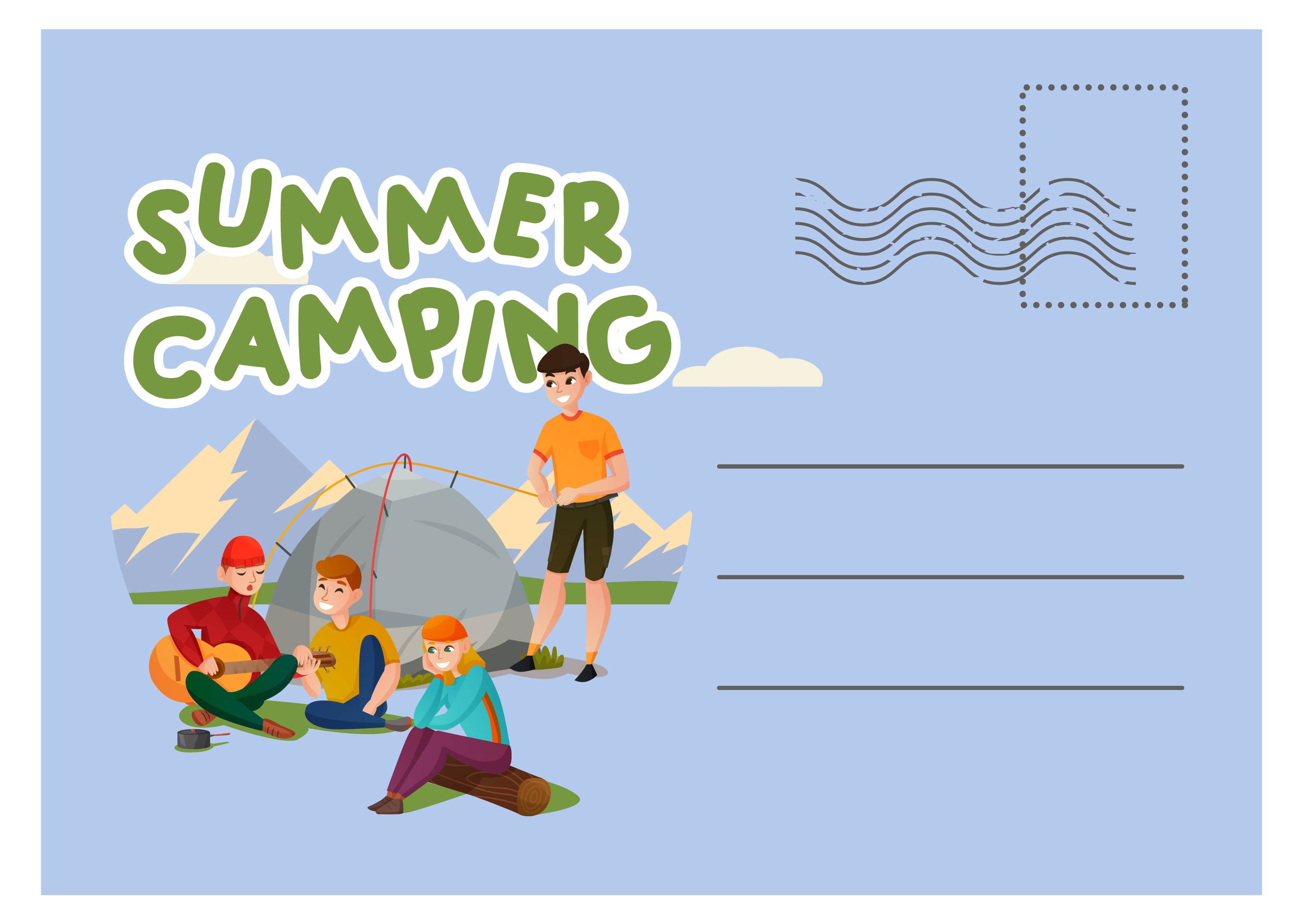 Printable Summer Camp Cards Templates
