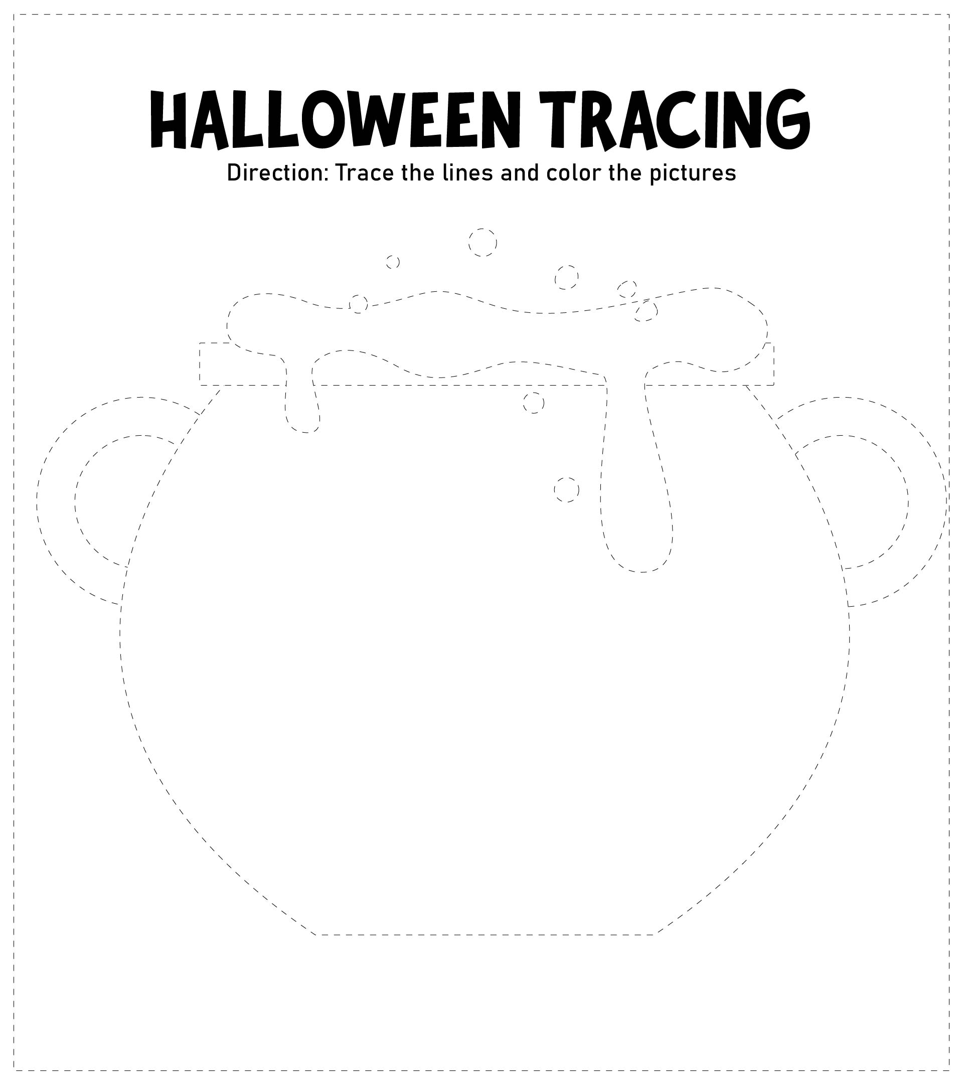 Printable Tracing Halloween Preschool Worksheets