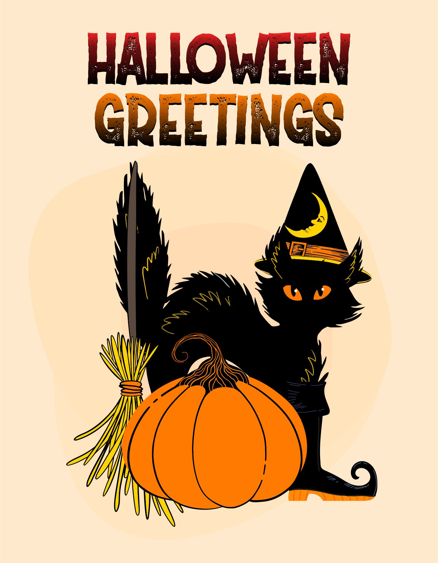 Printable Vintage Halloween Greeting Cards Classic Posters