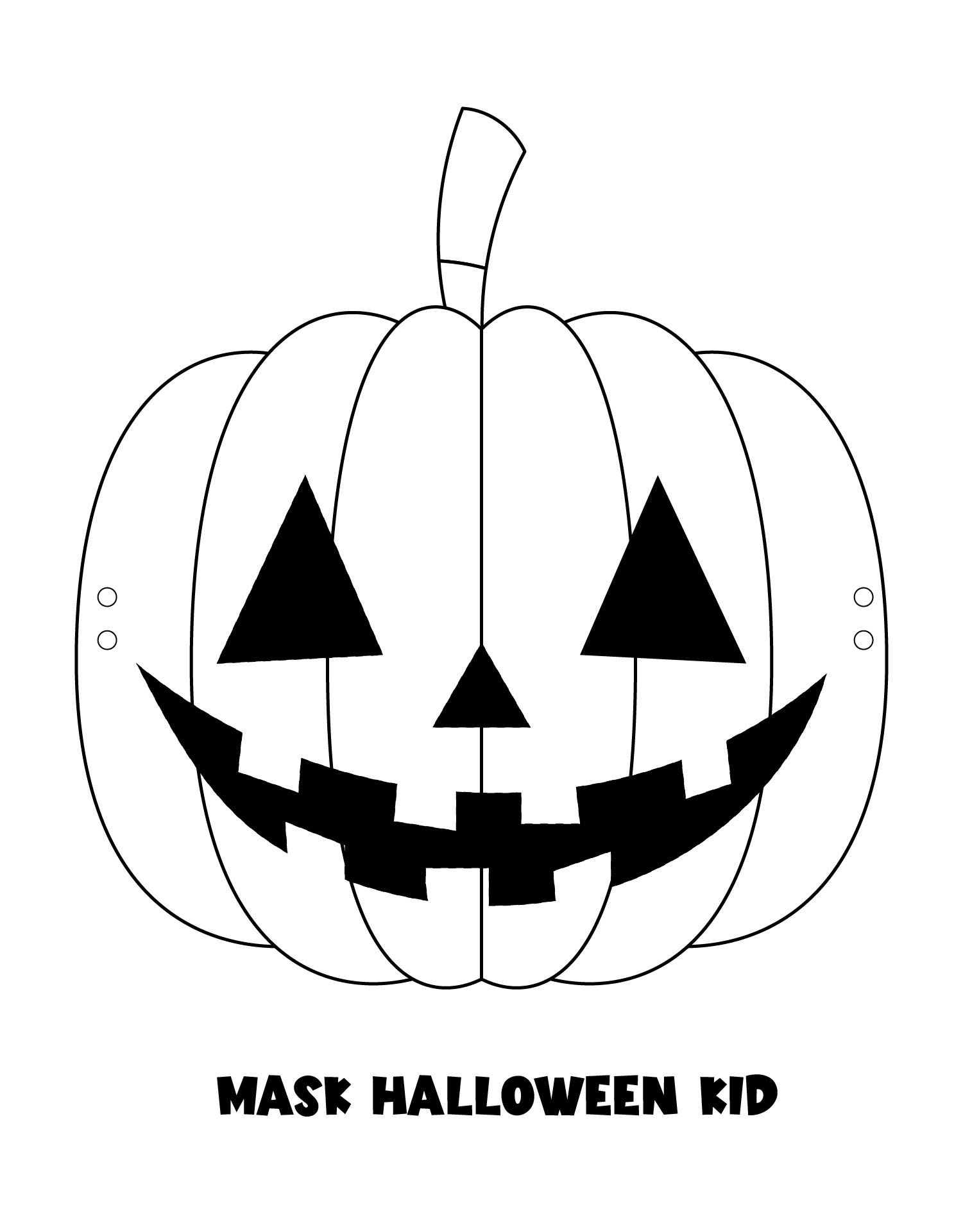 Pumpkin Mask Halloween Kid Costume Template Printable