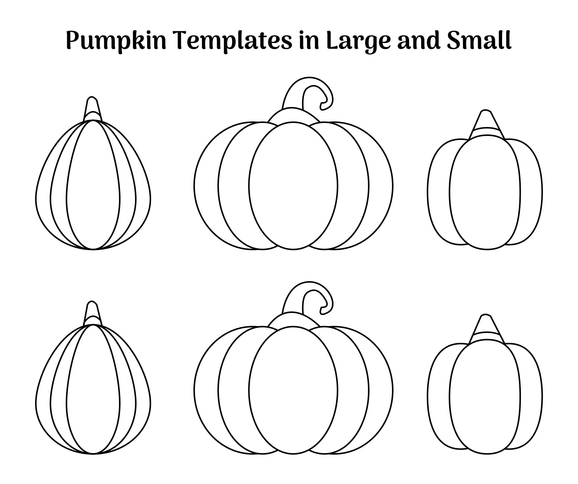 Pumpkin Templates In Large And Small Printable Outline