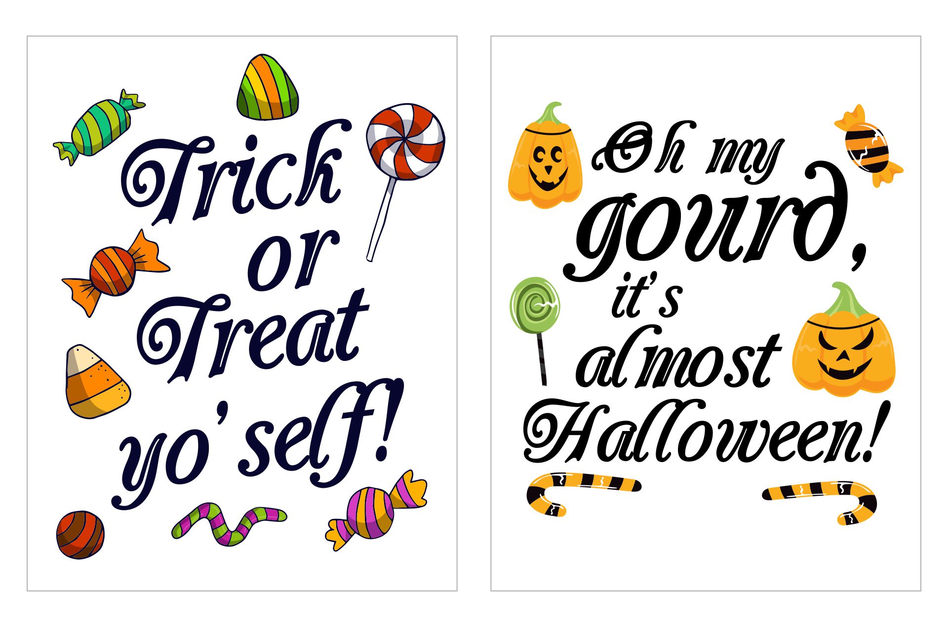 Punny Printable Halloween Greeting Cards