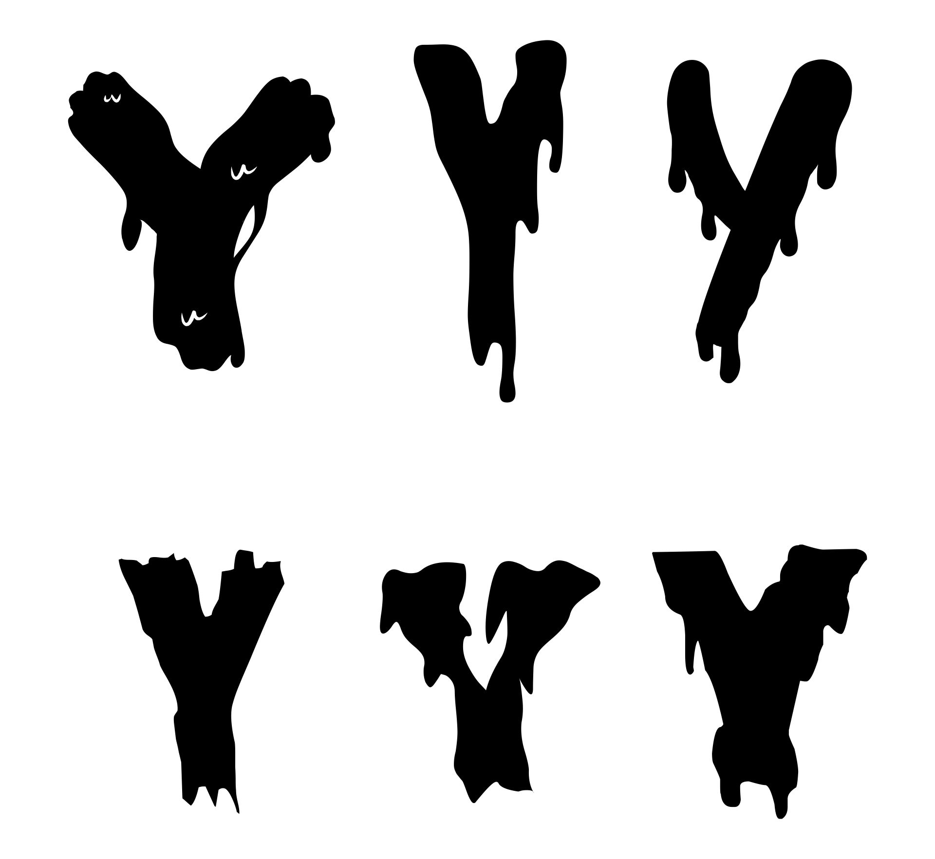 Scary Black Dripping Letter Y Printable Halloween