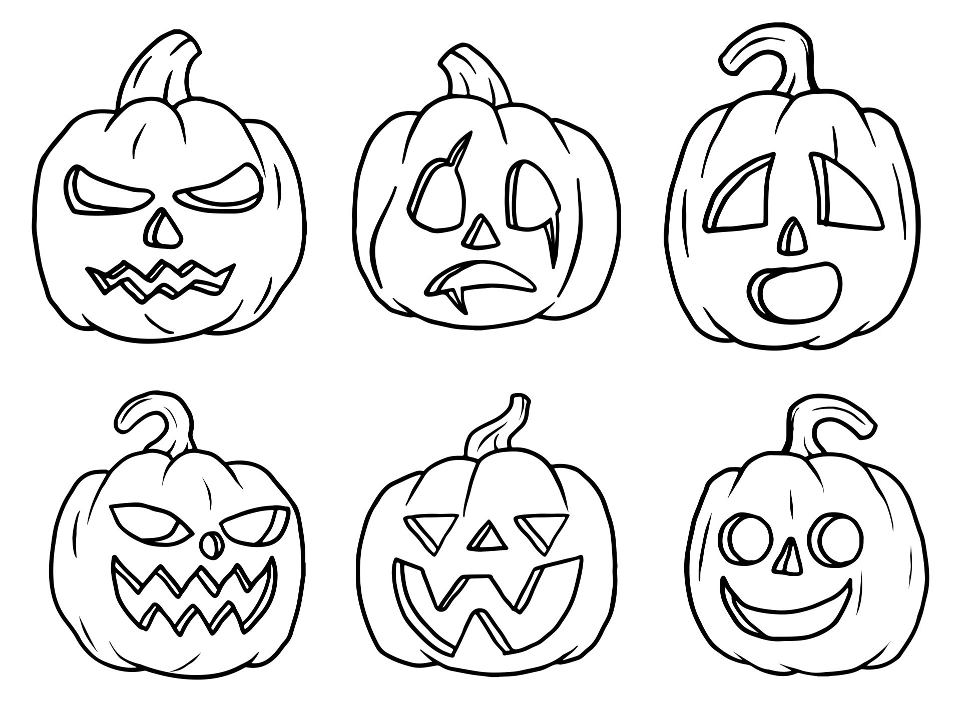 Scary Halloween Pumpkin Doodle Printable