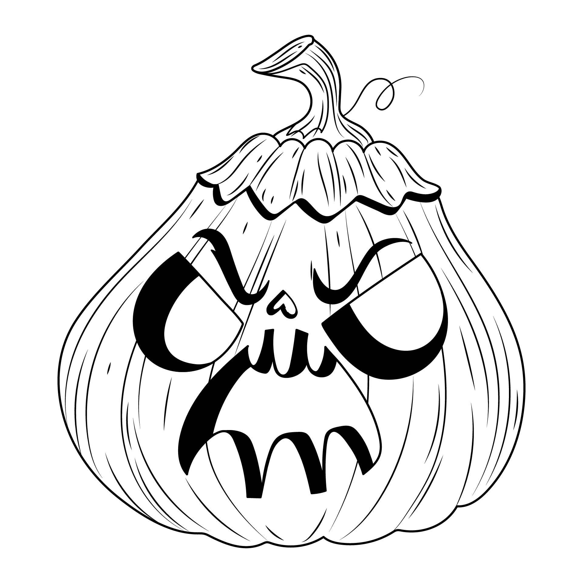 Scary Pumpkin Printable Coloring Pages