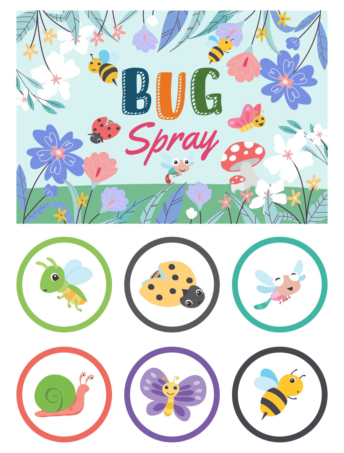 Silly String Bug Spray Label Printable Camping Party Favor