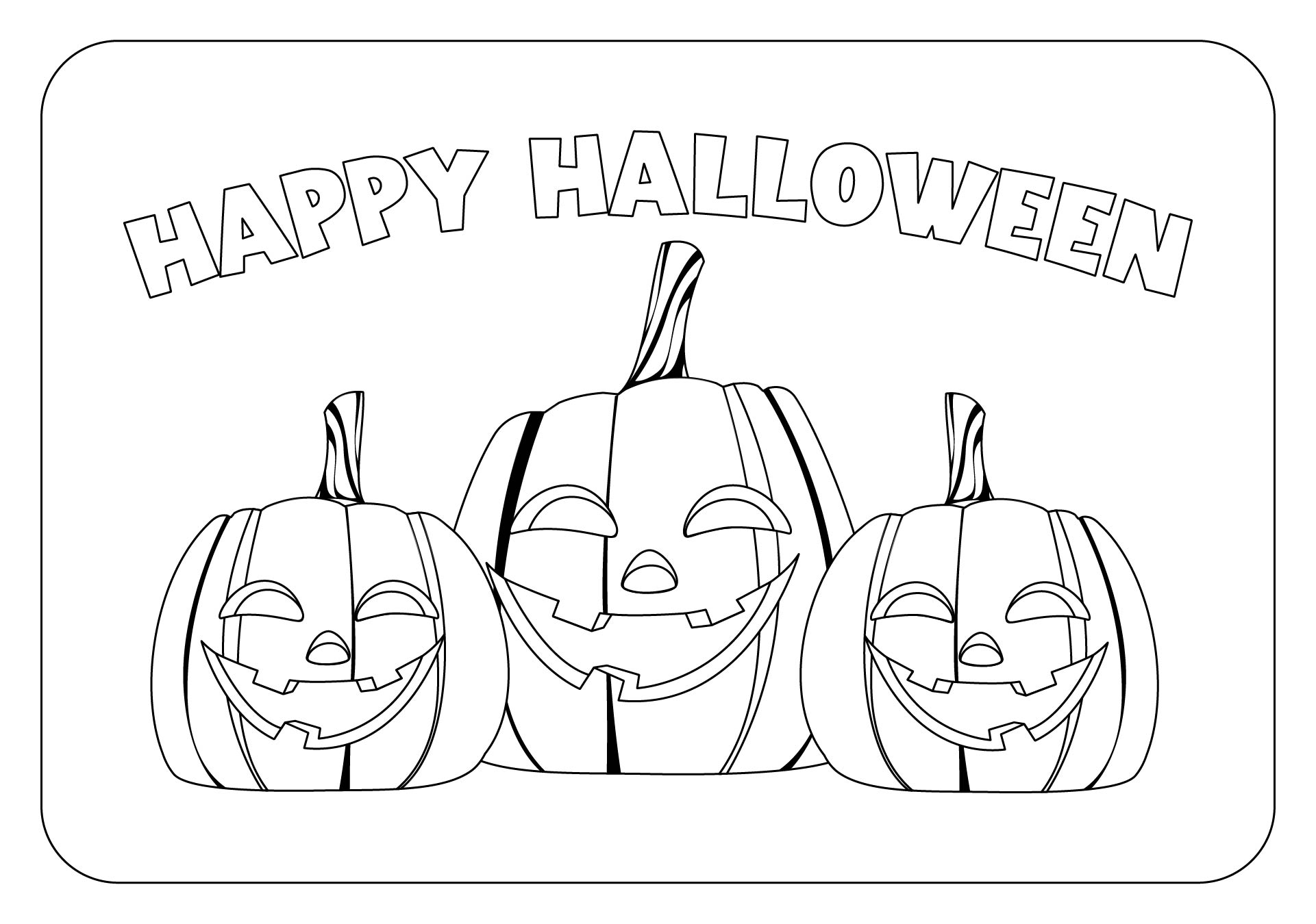 Smiling Pumpkin Halloween Printable Coloring Page