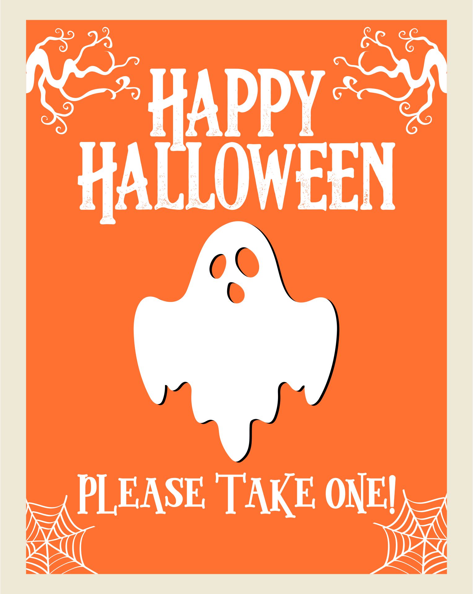 Spooky Halloween Candy Sign Printable