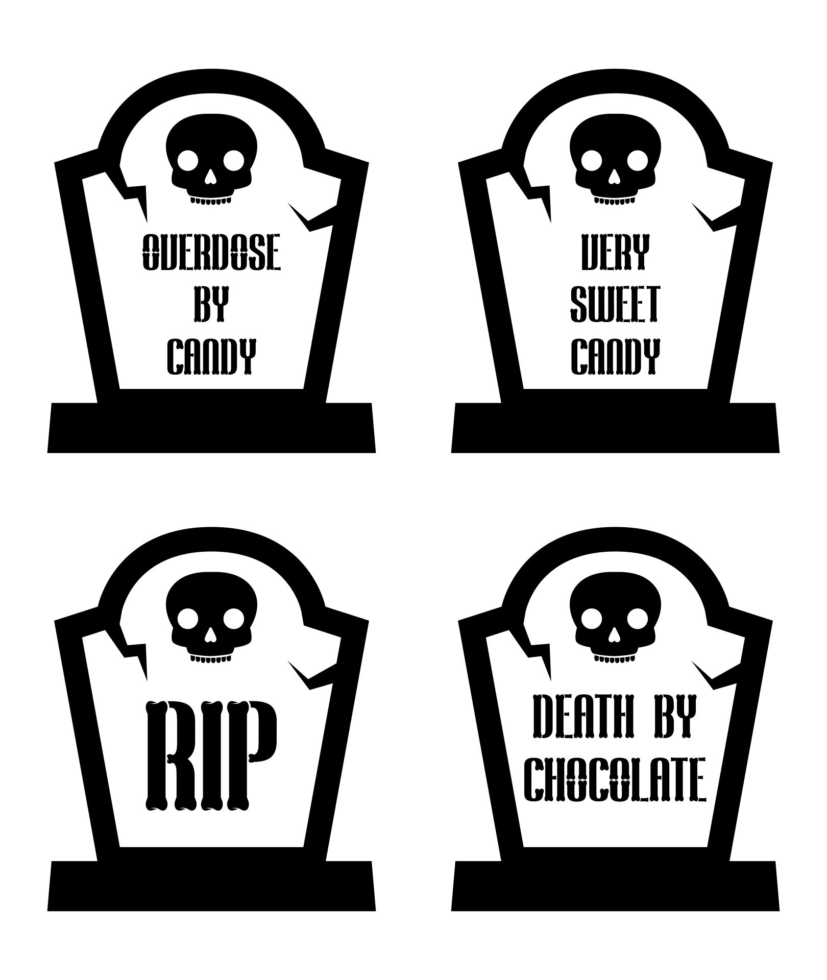 Tombstone Printable Halloween Cupcake Toppers