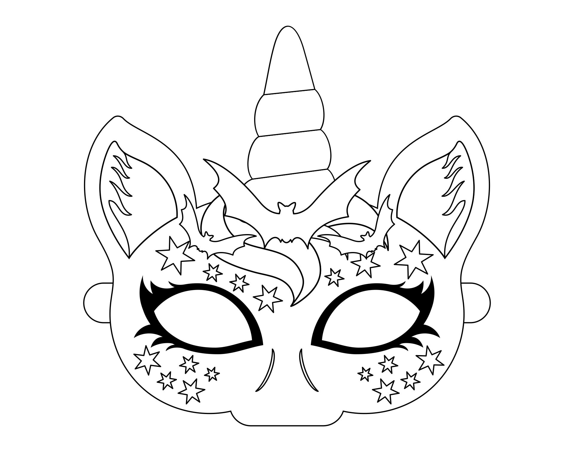 Unicorn Coloring Printable Mask Halloween Costume Party Games