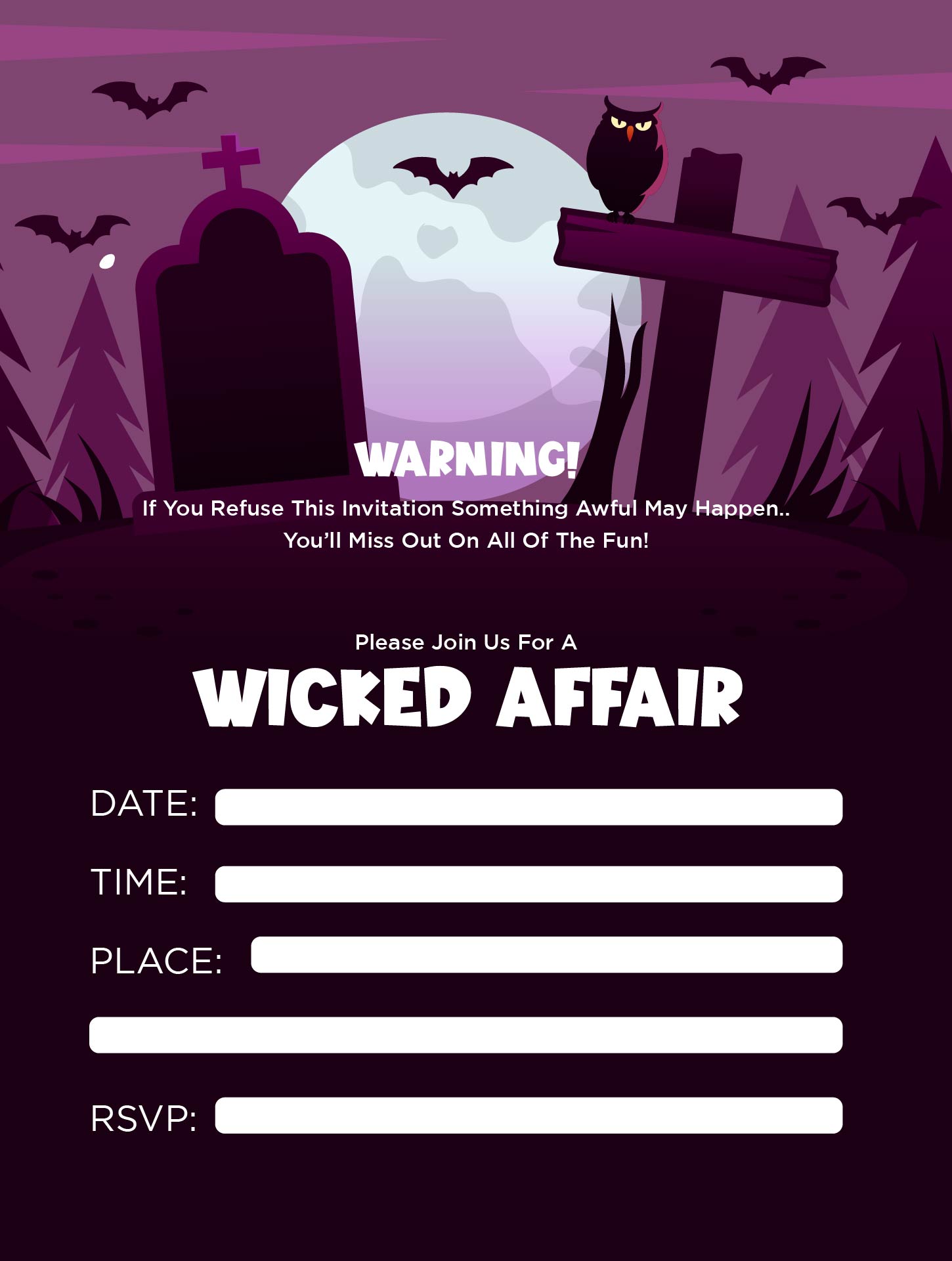 Unique Halloween Invitation Printable