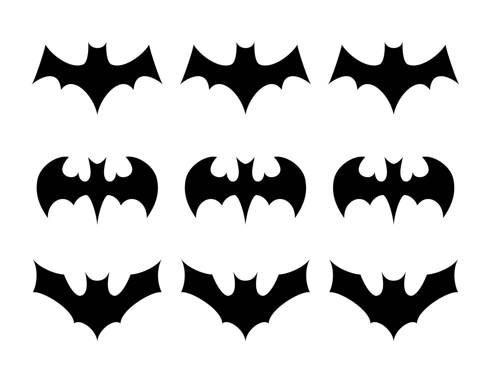 Vampire Bat Silhouette Paper Craft Printable Template