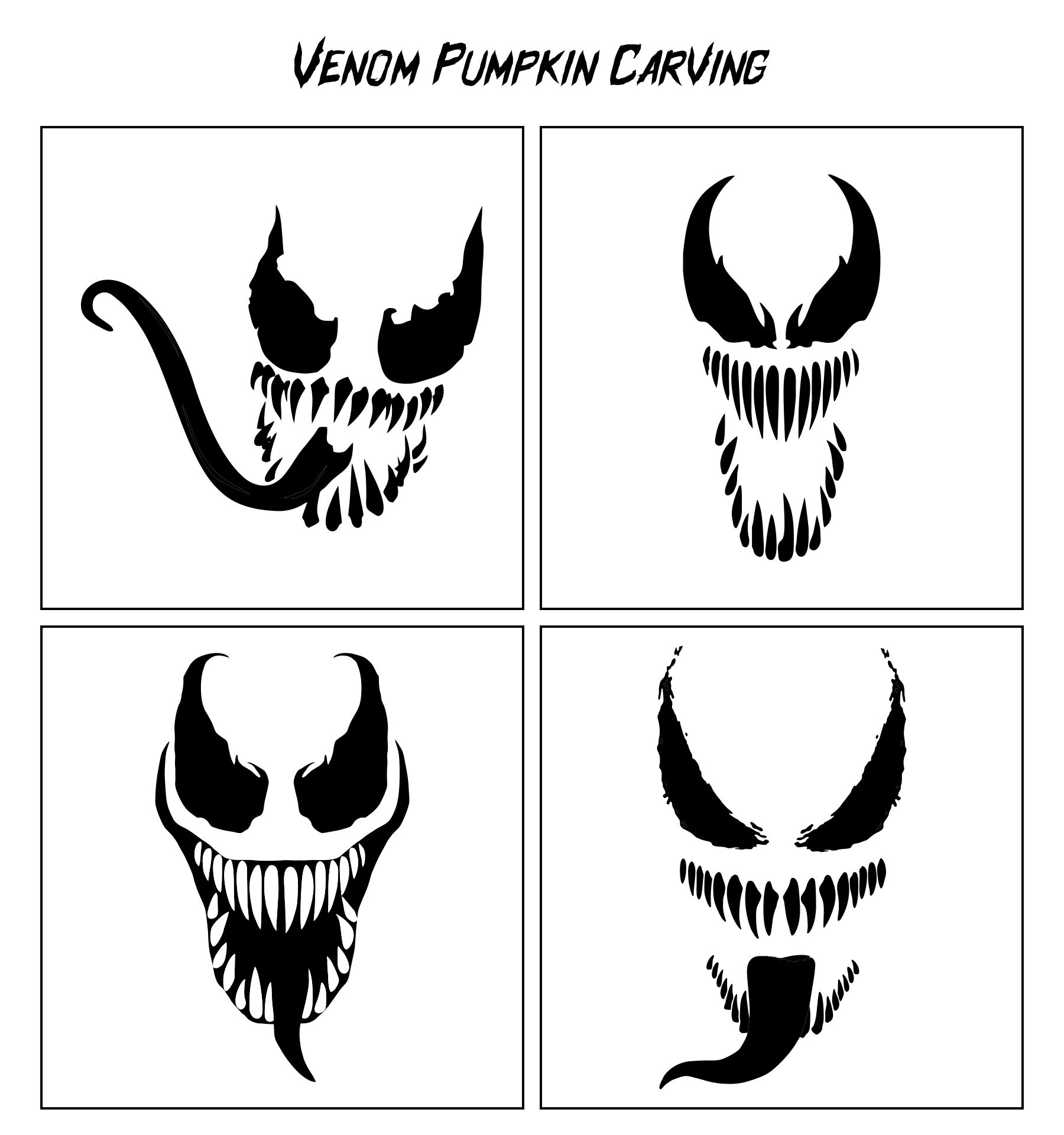 Venom Pumpkin Carving Stencils Printable Patterns