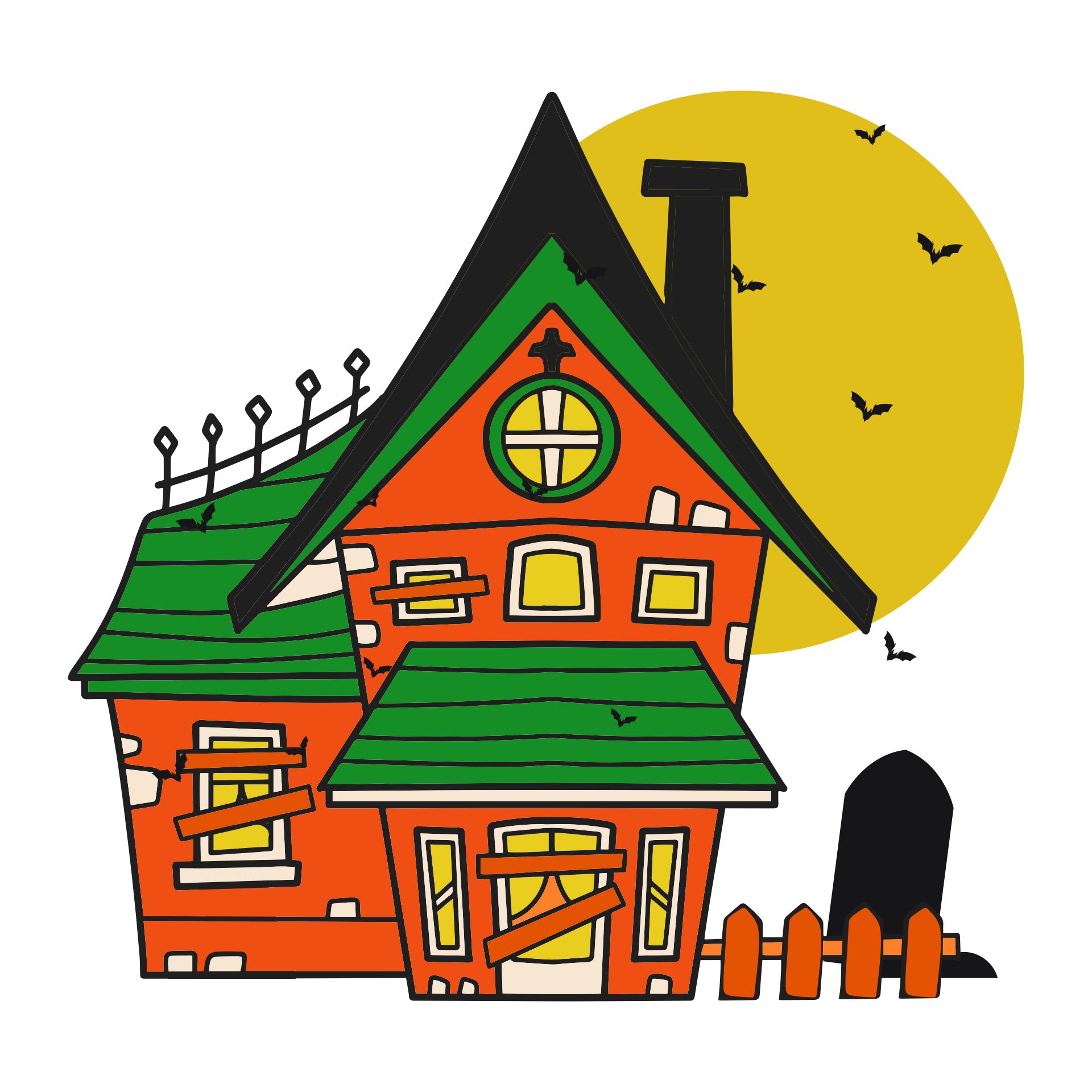 Vintage Halloween Haunted House Printable