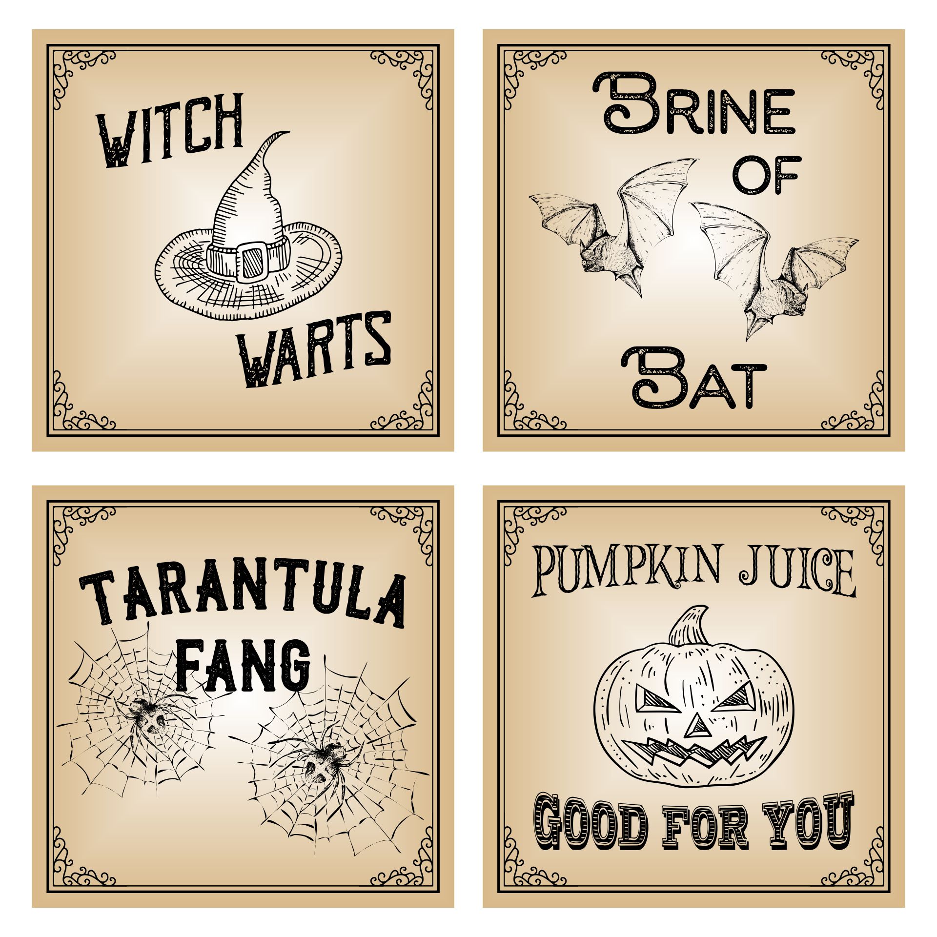 Witch Scrapbook Decorations Halloween Potion Labels Printables