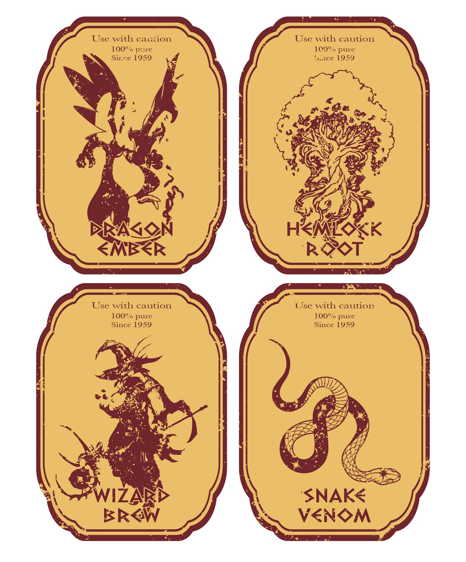 Wizard Potion Bottle Labels Printable