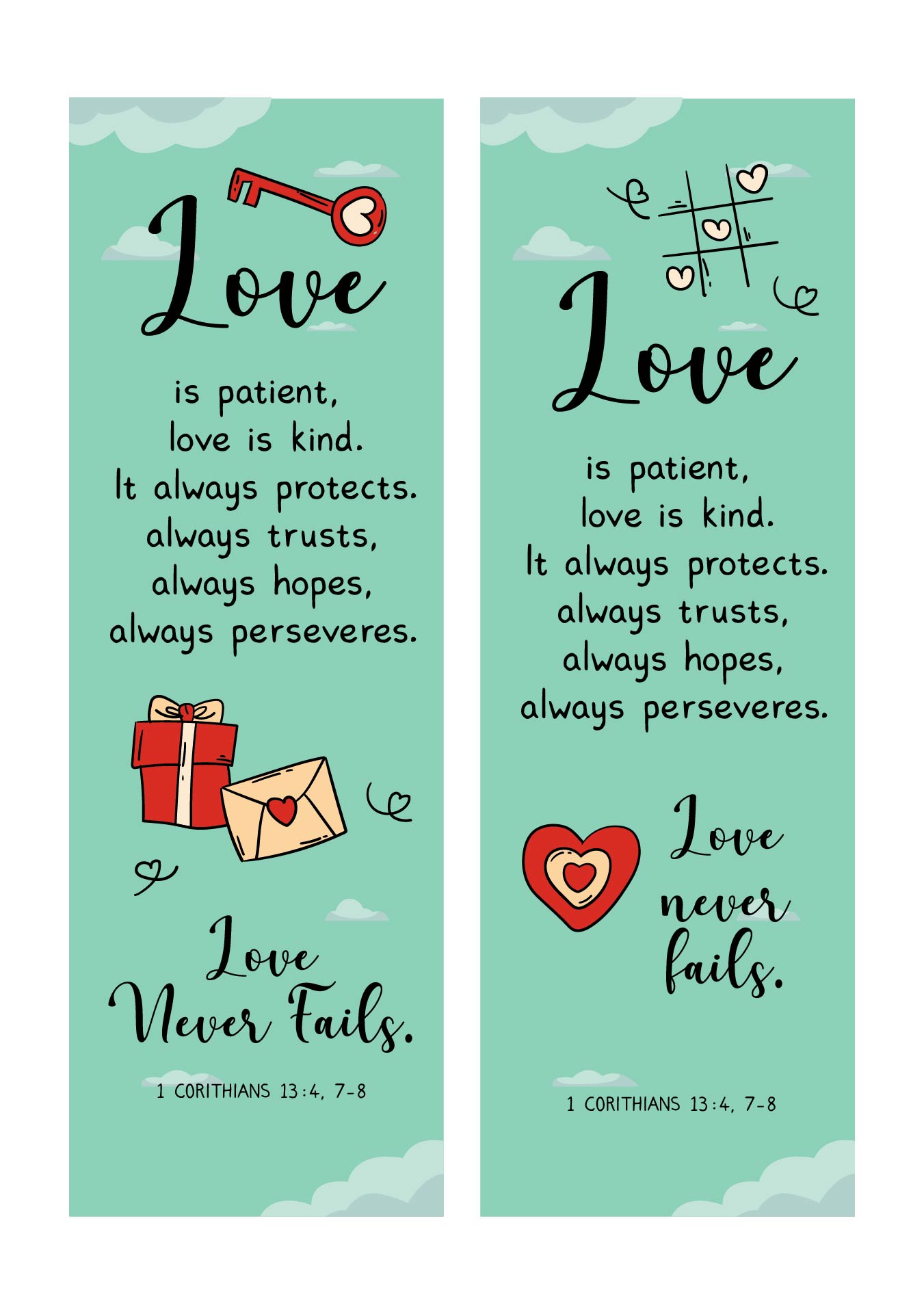 1 Corinthians 13 Love Is Bible Bookmarks Printable