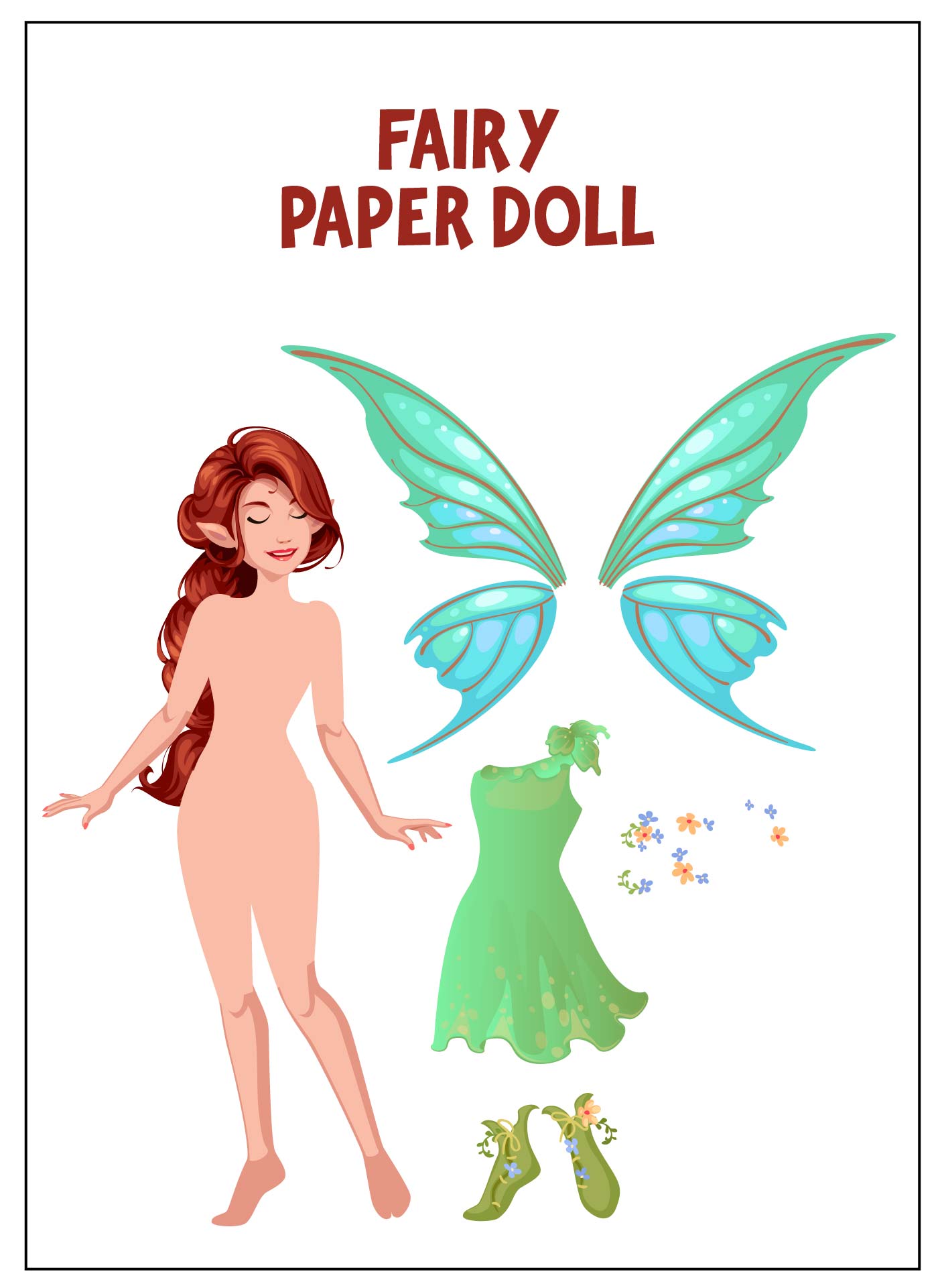 A Fairy Paper Doll Costume For Halloween Printable