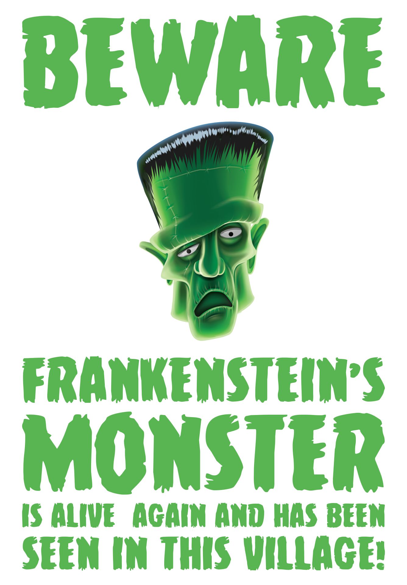 A Sign Of The Monster Frankenstein Halloween Printable