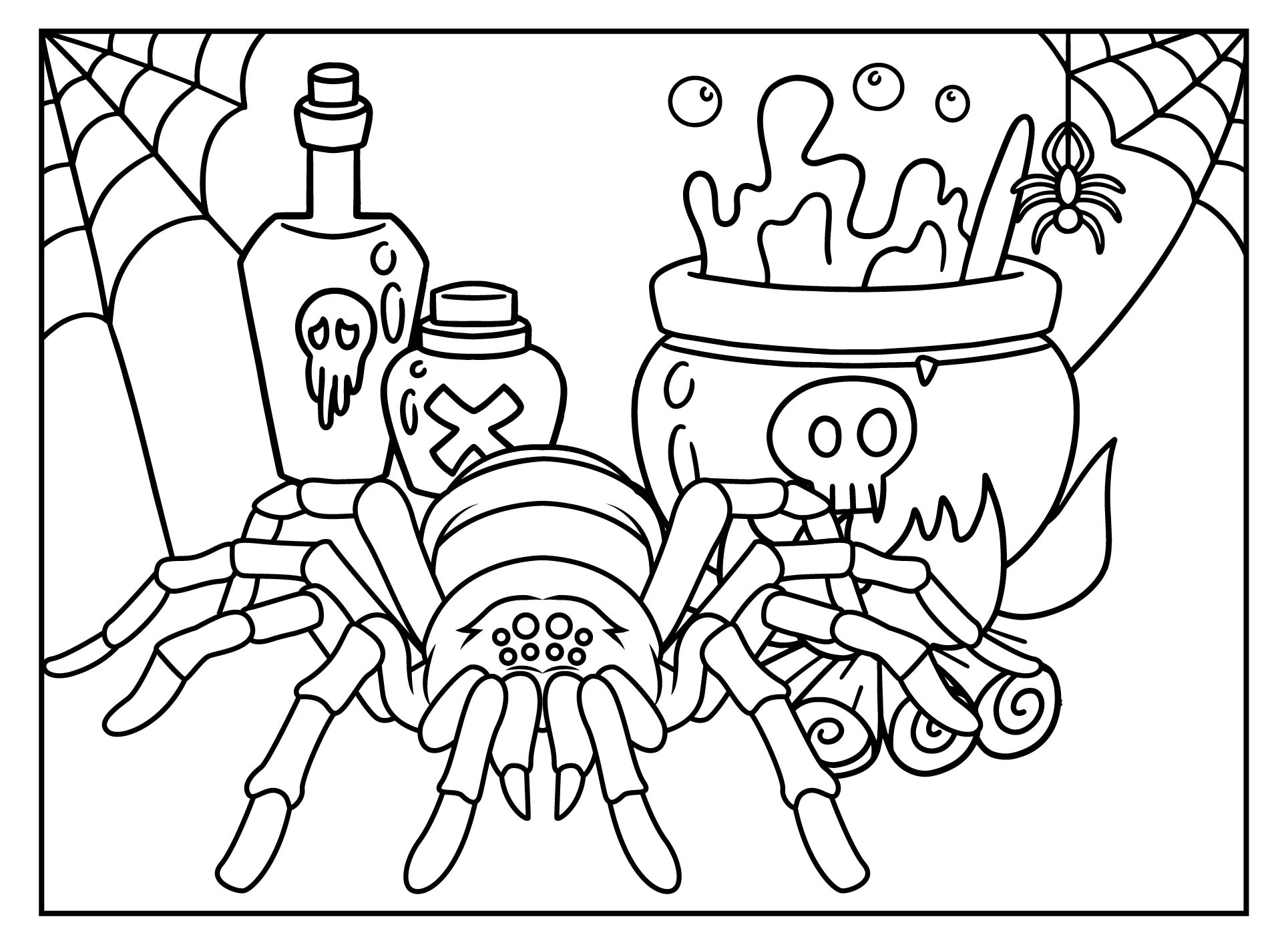 Black And Yellow Garden Spider Printable Coloring Pages