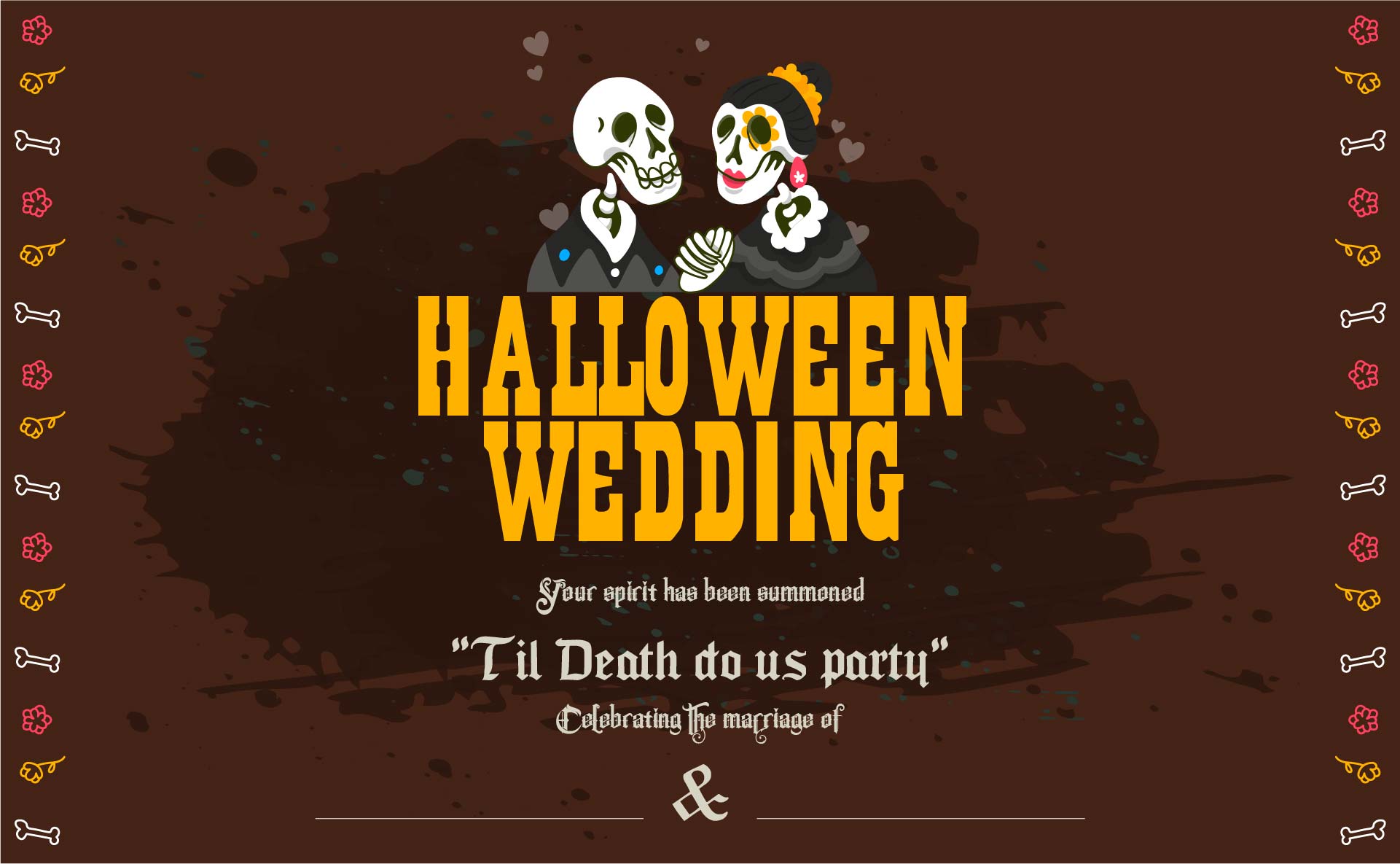 Blank Halloween Weddings Printable Invitation