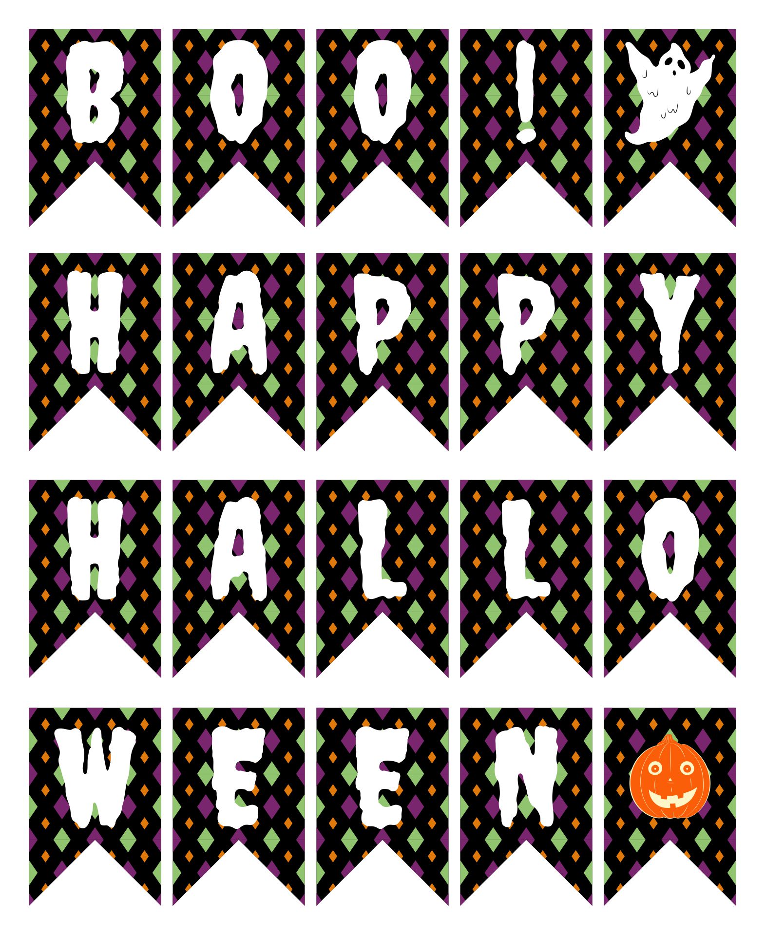 Boo Happy Halloween Banner Background Printable
