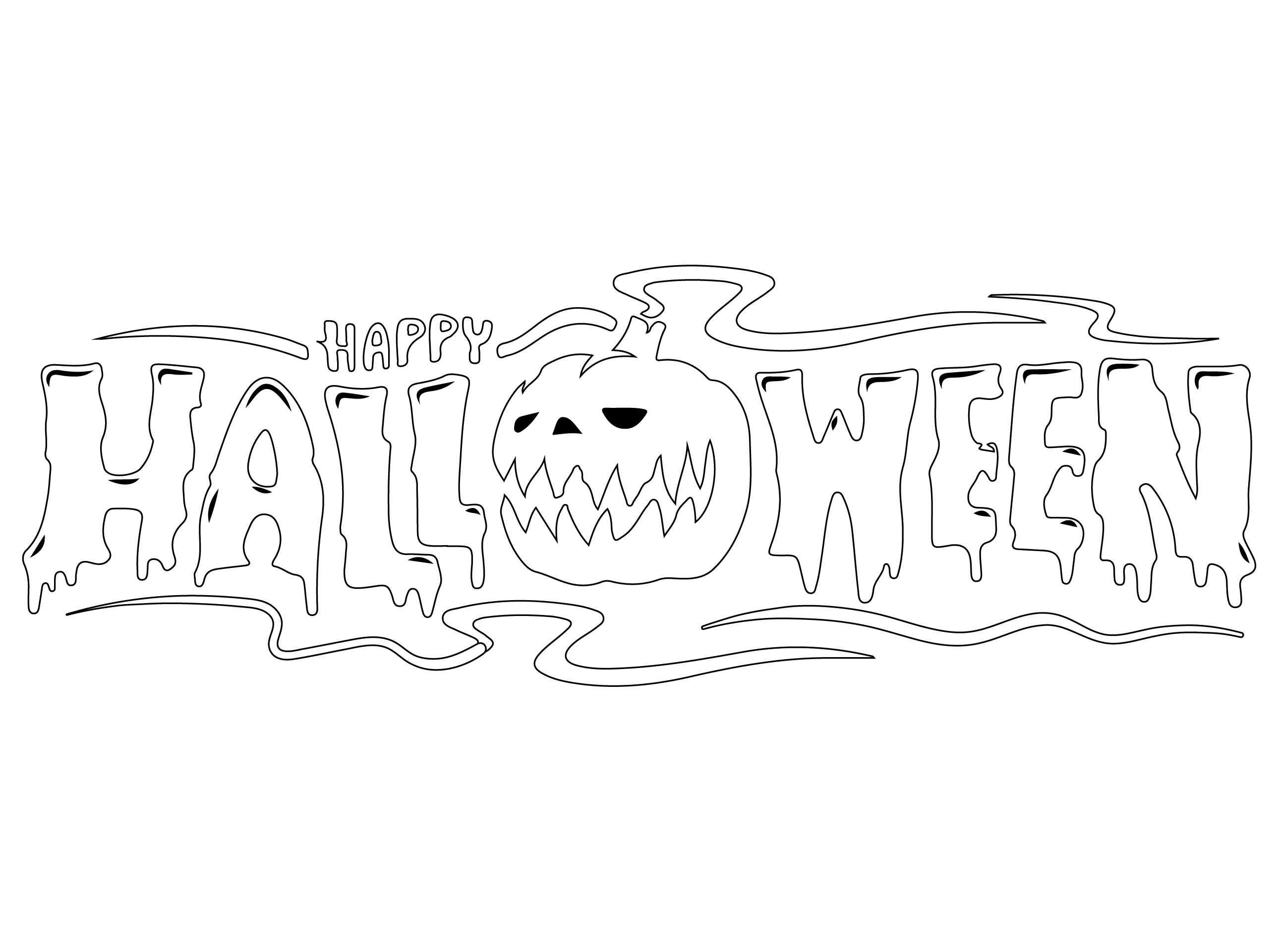 Color The Halloween Words Printable Worksheet