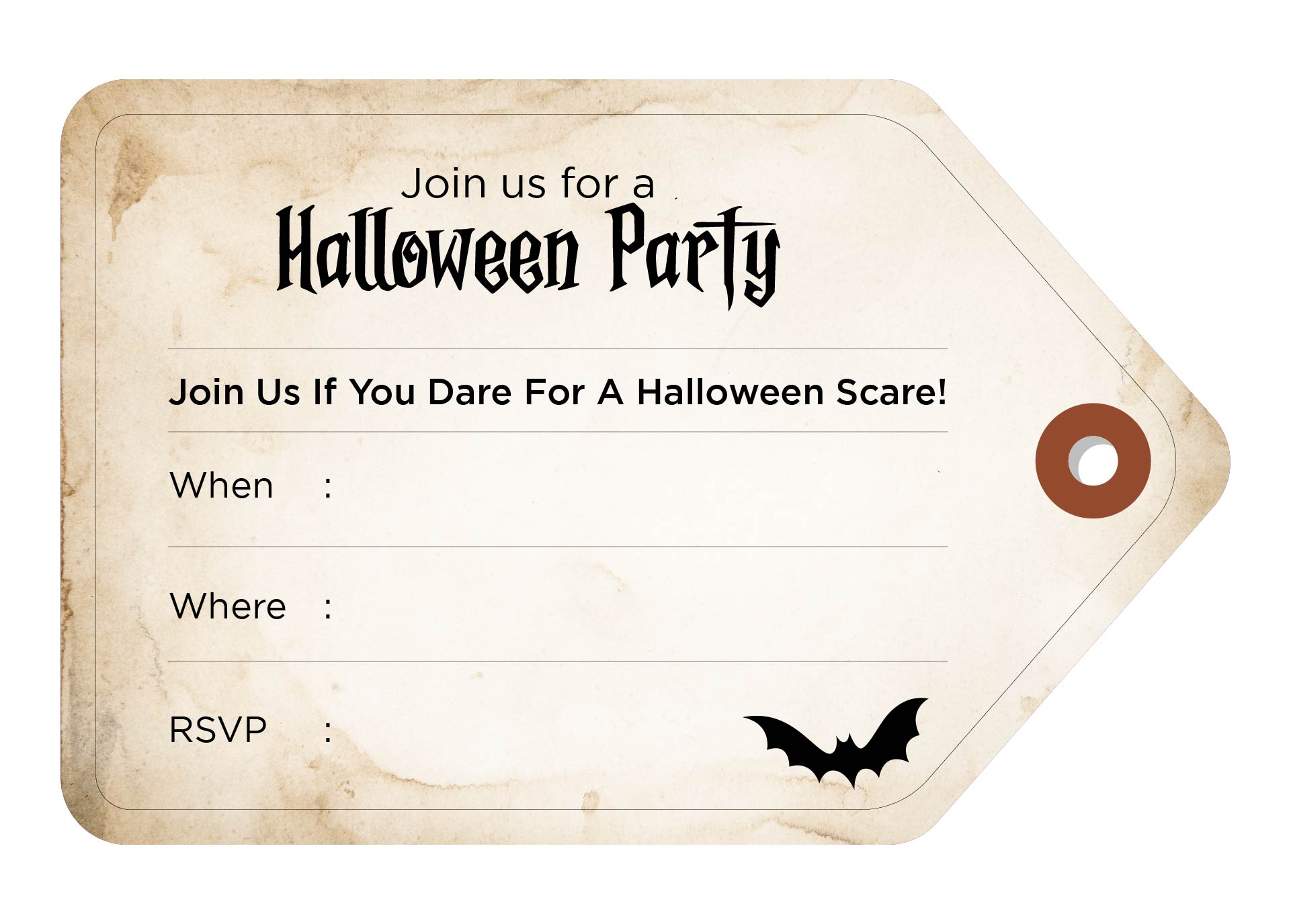 Cool Halloween Toe Tag Invitations Printable
