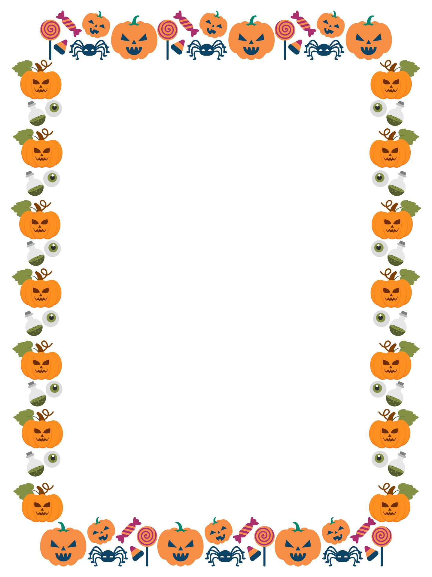 Cute Printable Halloween Border Clip Art