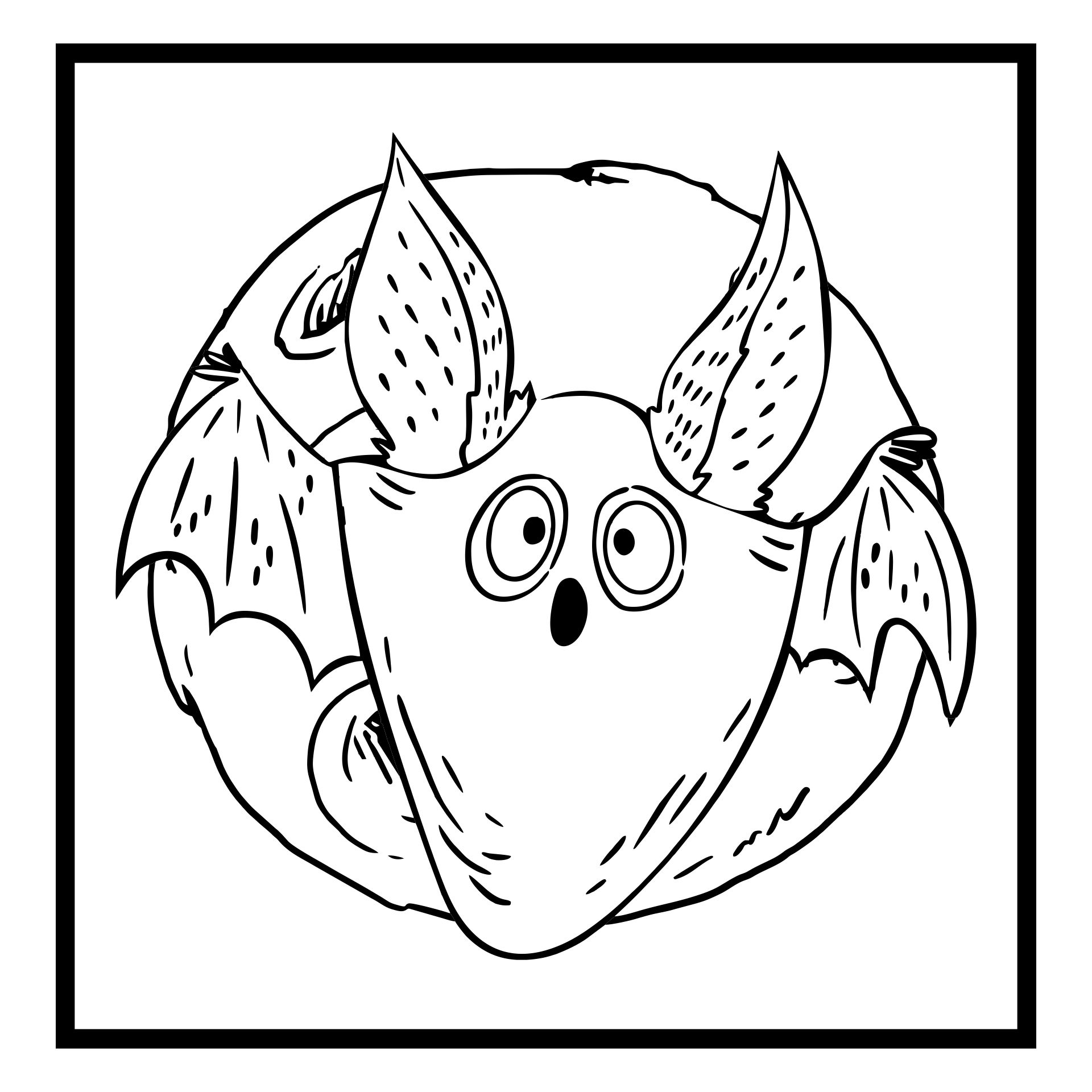 Easy Bat Art Project Printable Template