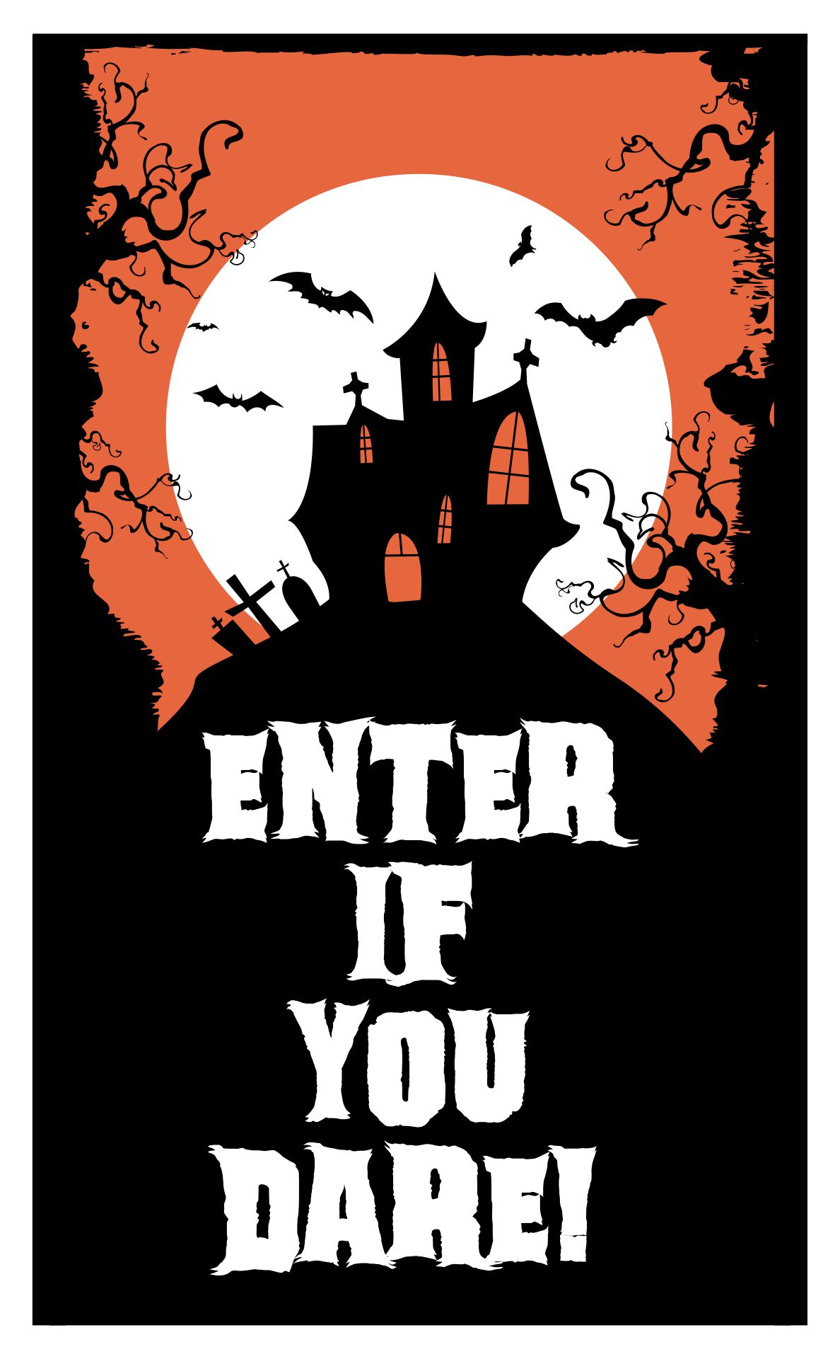 Enter If You Dare Scary Door Sign Haunted House Printable