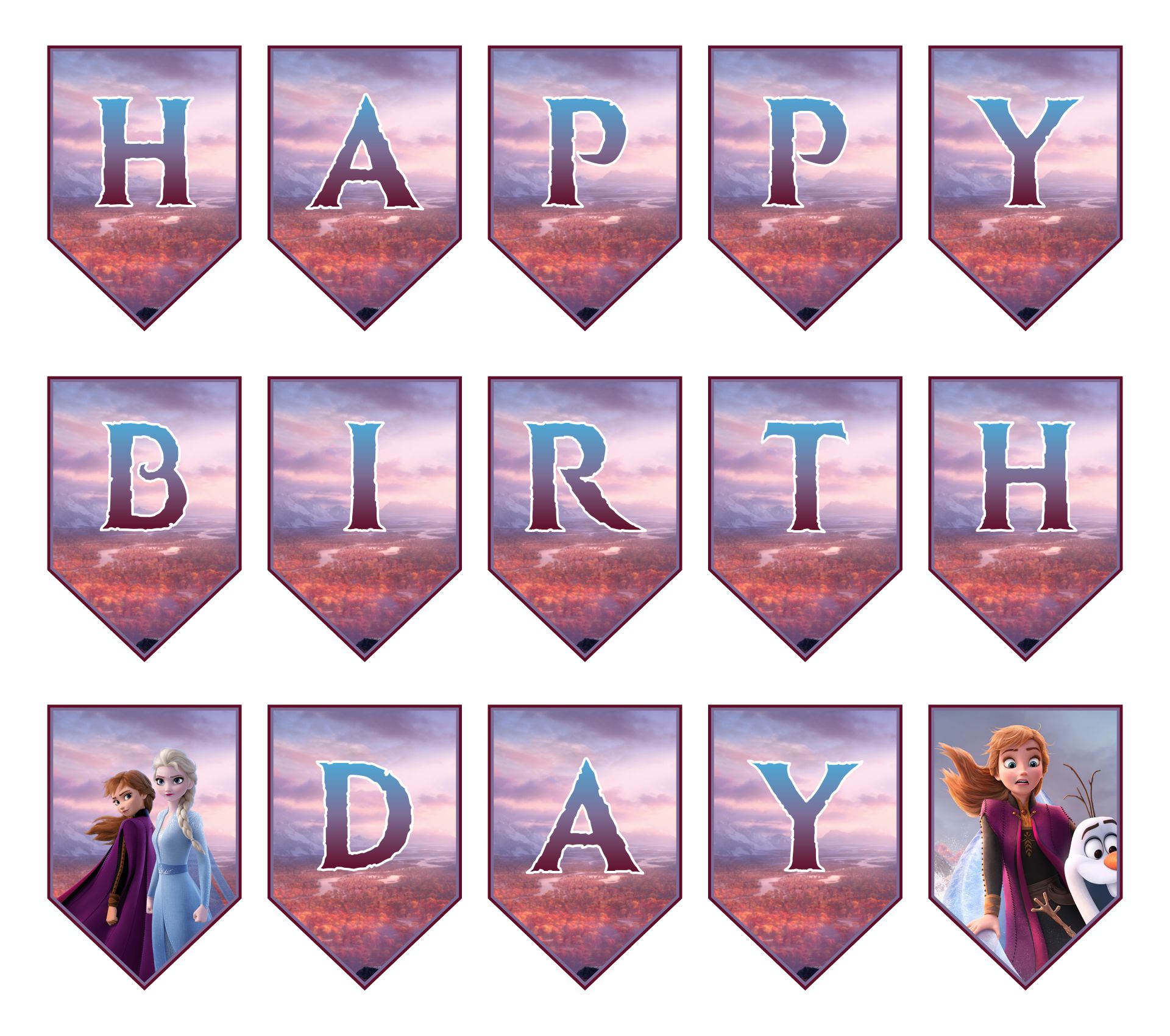Frozen 2 Party Printable Banner Elsa And Anna