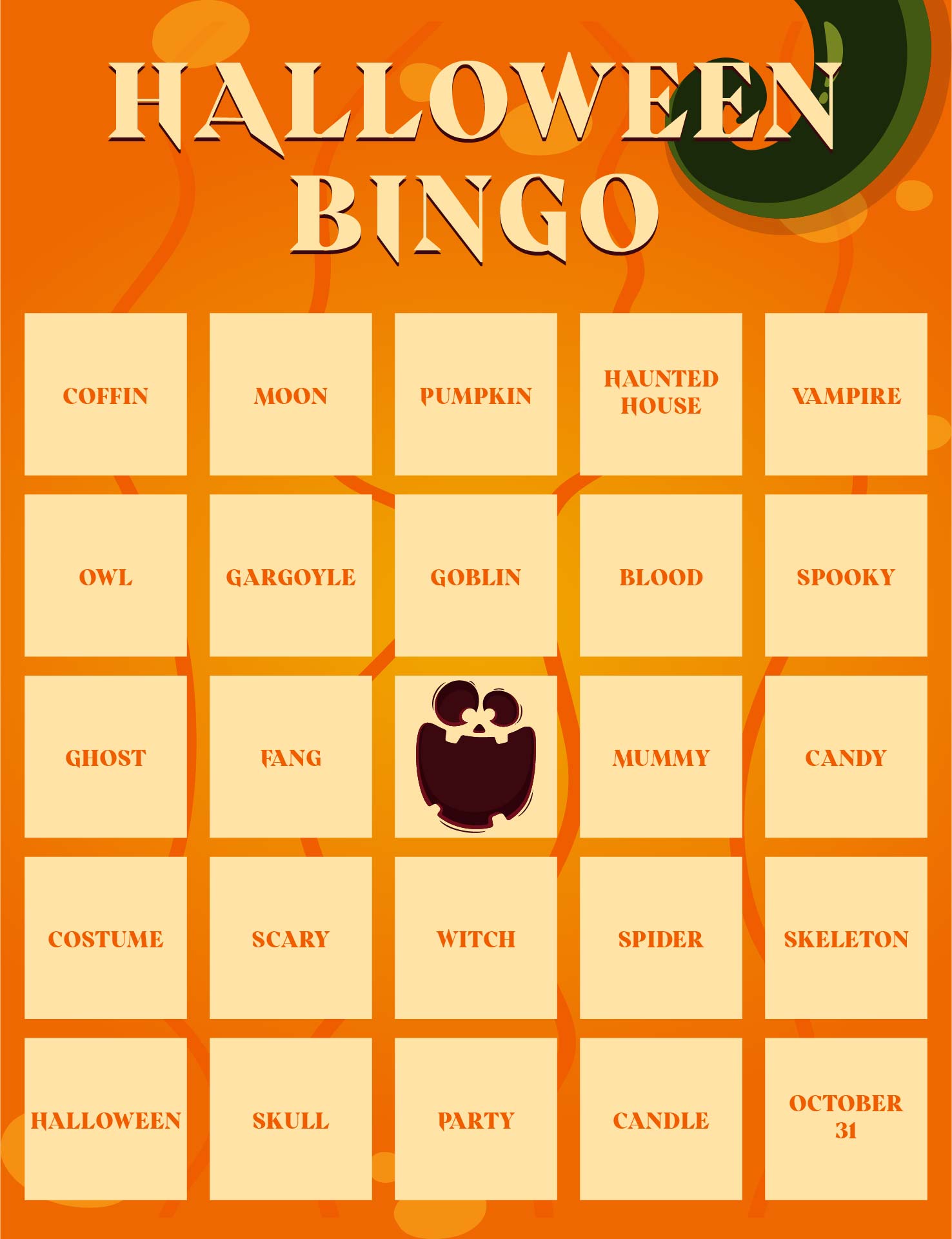 Fun Halloween Bingo Printable