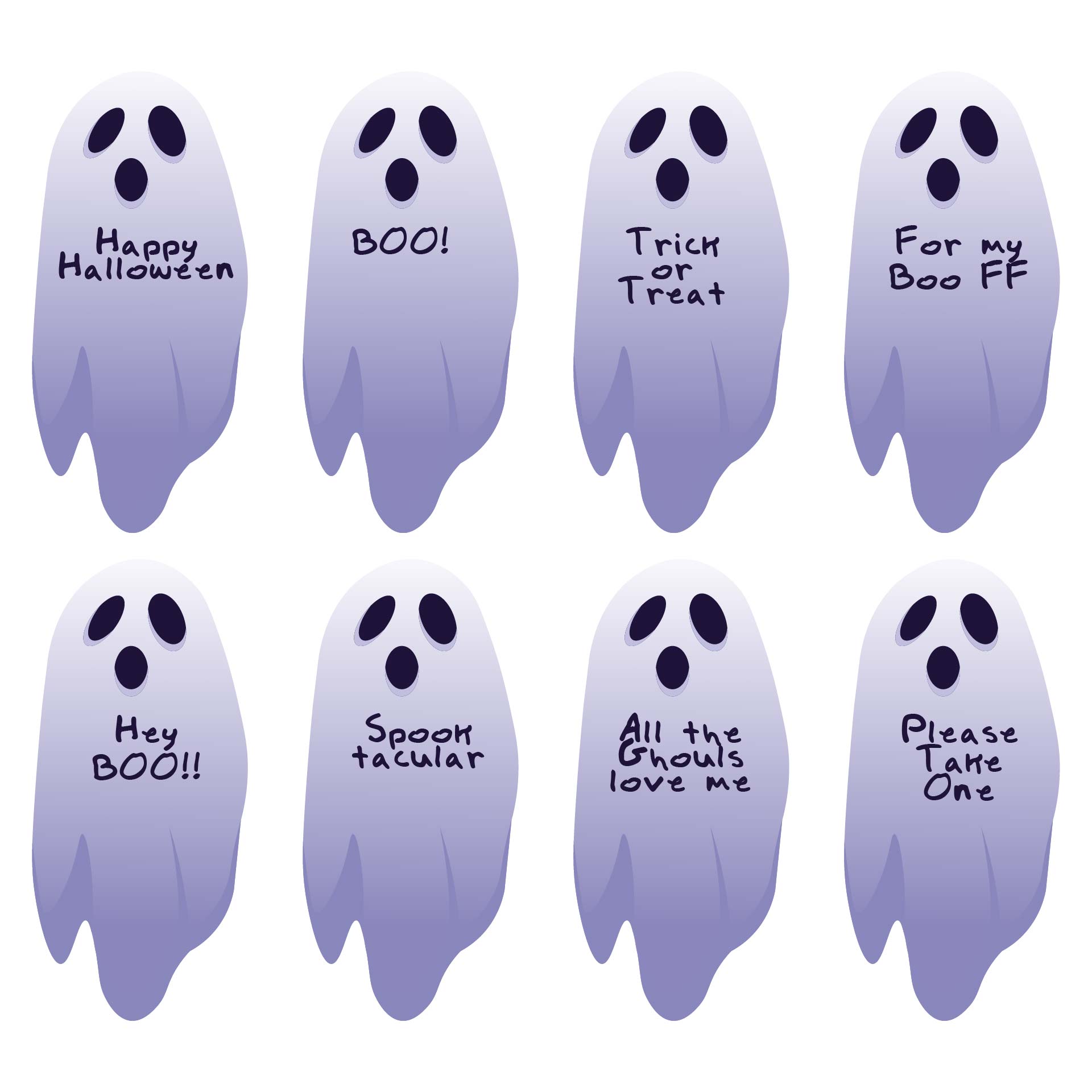 Ghost Lollipops Printable Halloween Tags