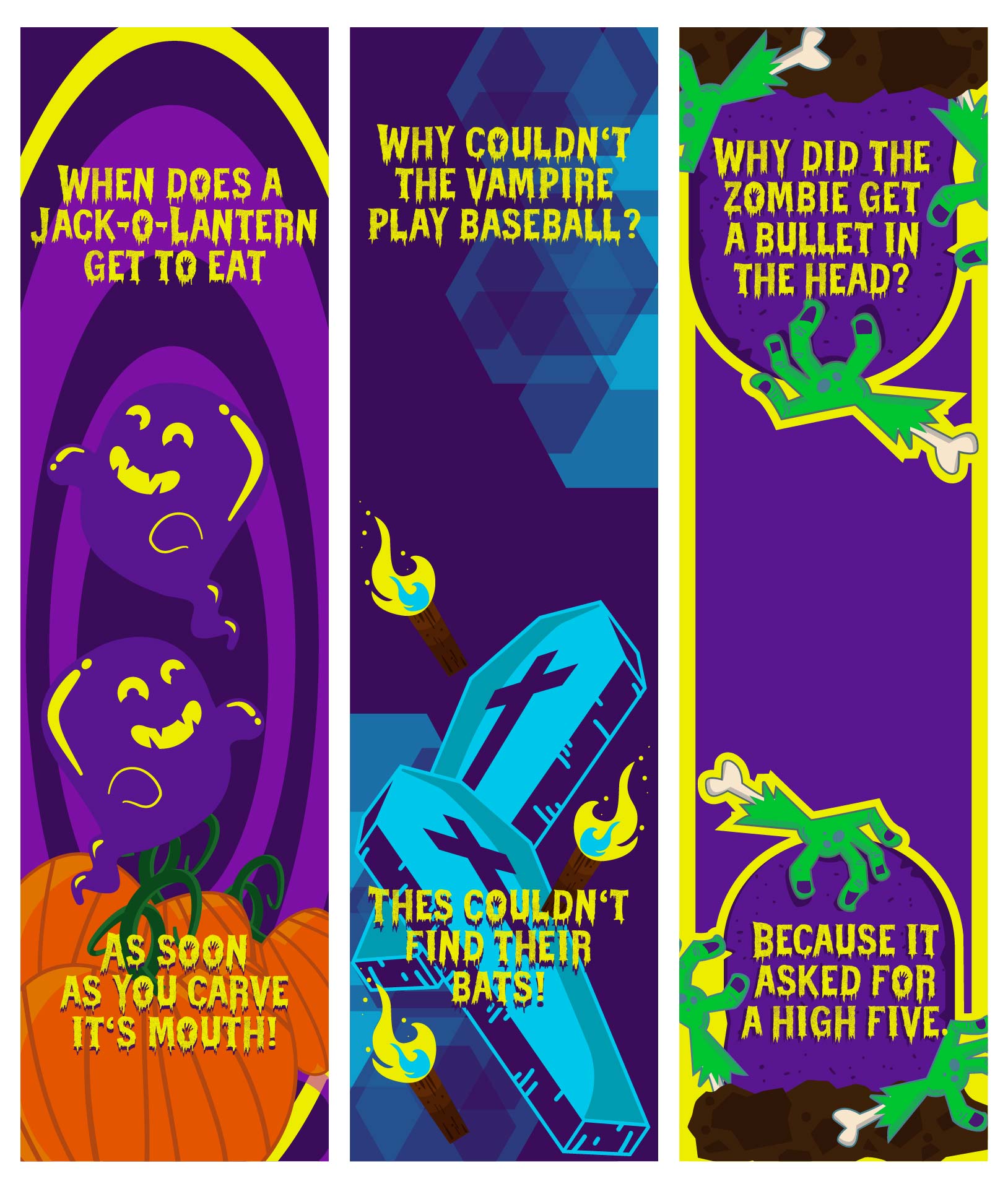 Halloween Bookmarks Riddles Jokes Kids Printables