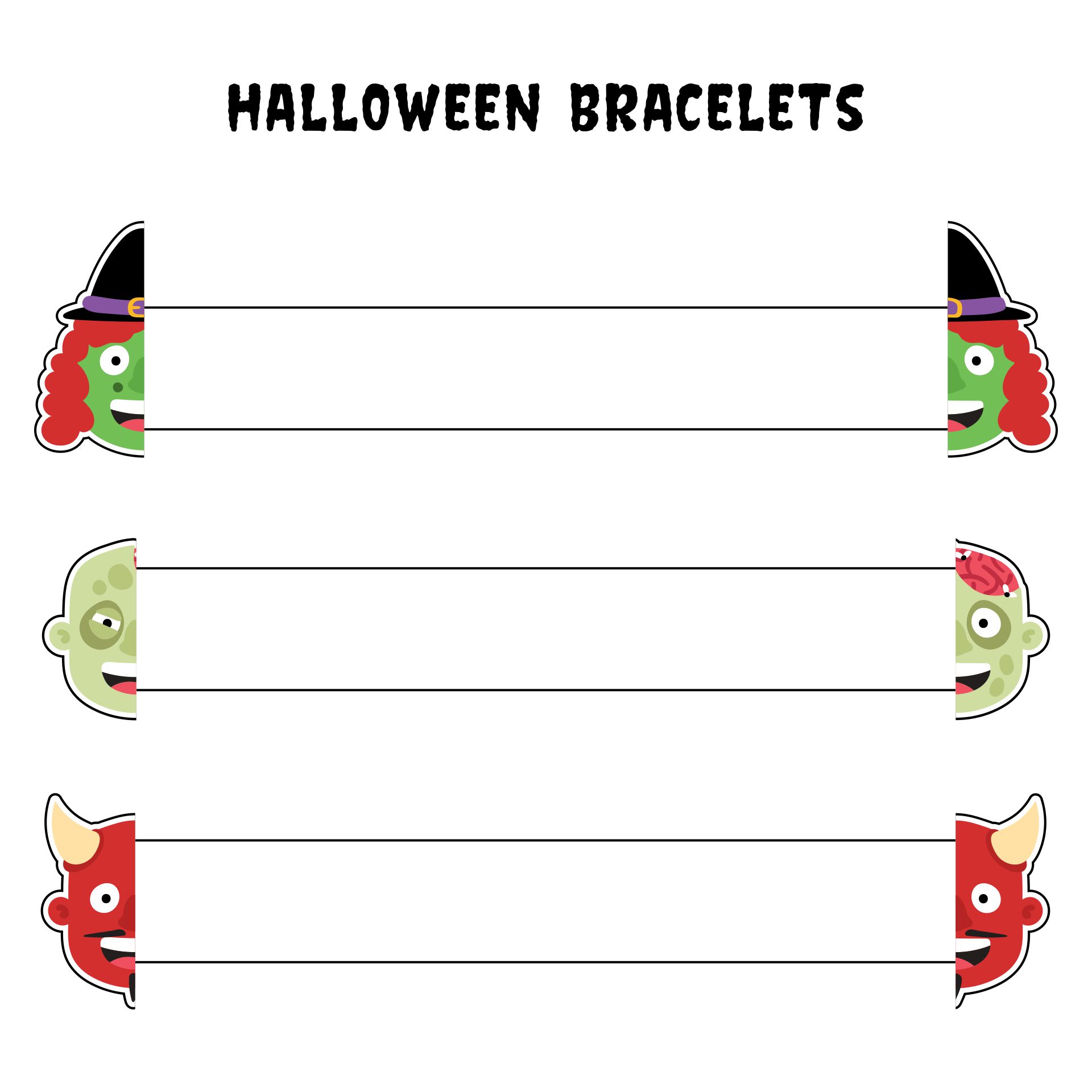 Halloween Bracelets For Kids Printable