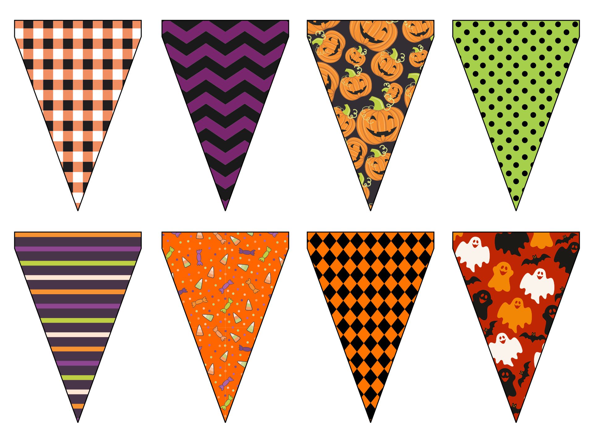 Halloween Bunting Sign Banner October Pennant Classroom Decor Party Printable