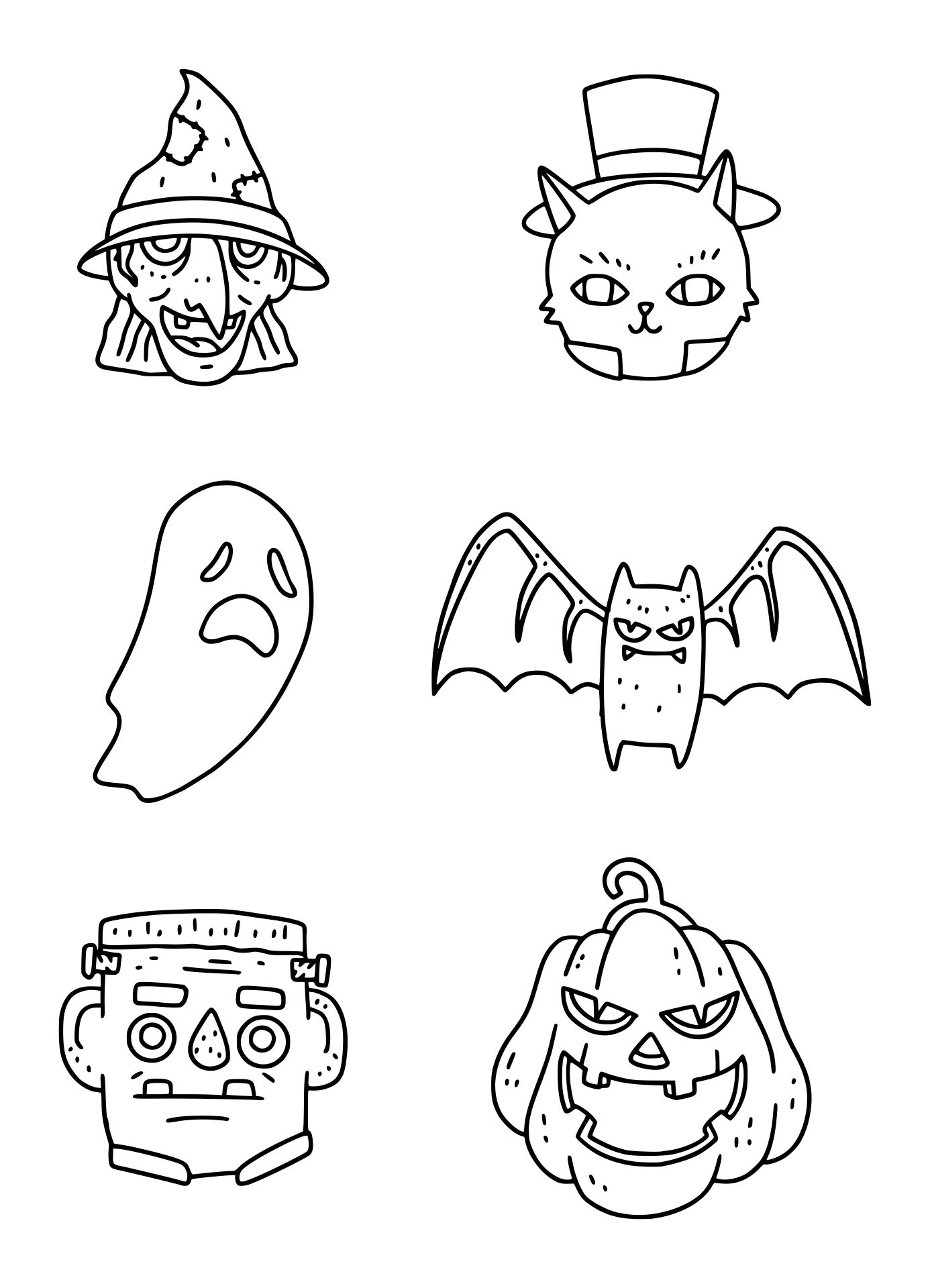 Halloween Characters Printable Templates & Coloring Pages