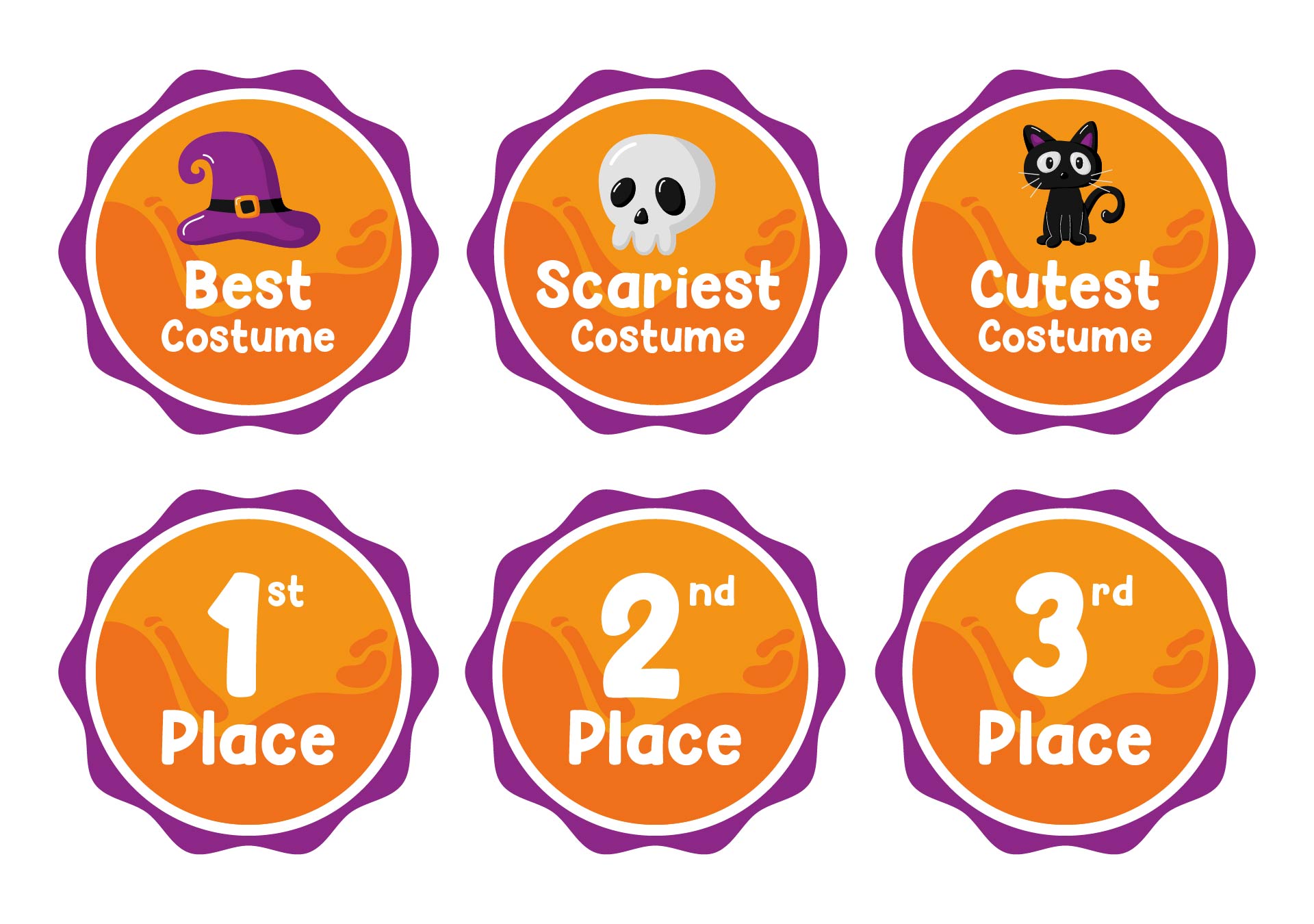 Halloween Costume Contest Prize Ribbons Printable