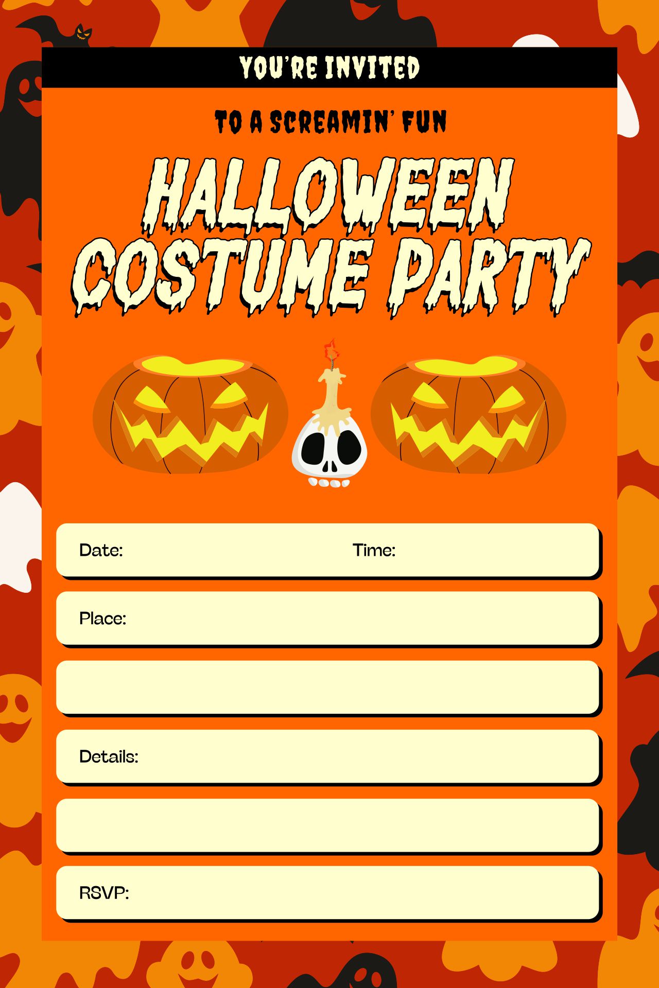 Halloween Costume Party Flyer Printable