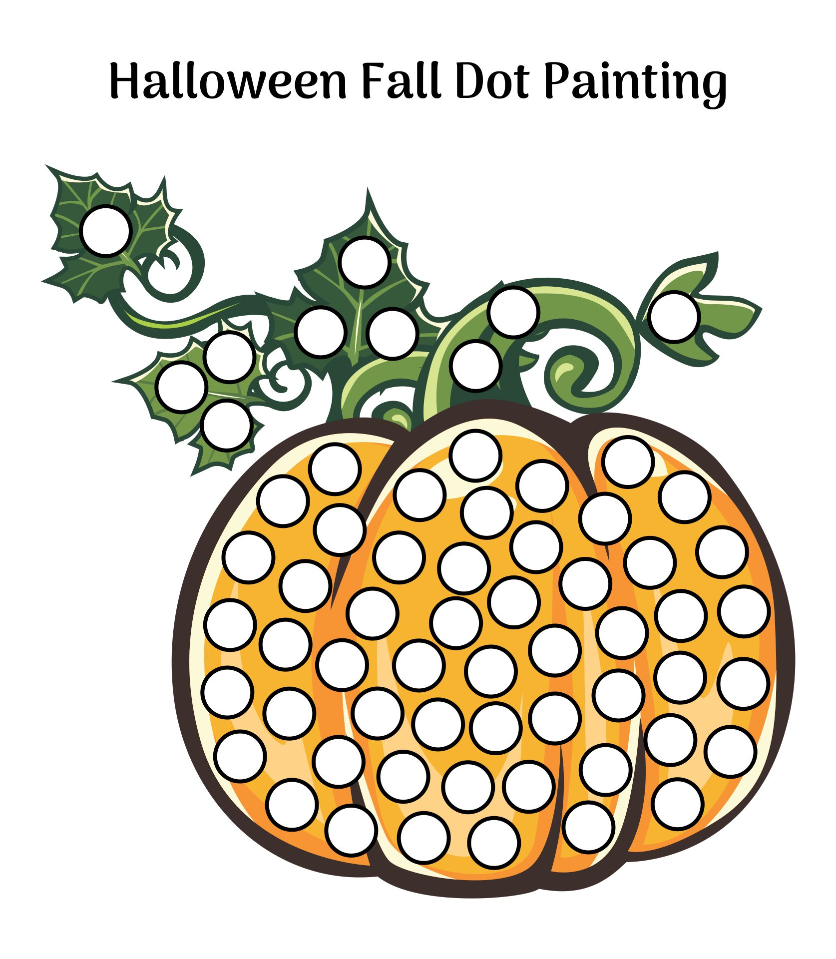 Halloween Fall Dot Painting Printable